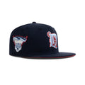 New Era Detroit Tigers Fitted Red Bottom "Navy Metallic Blue Gray Red" (2000 Embroidery)