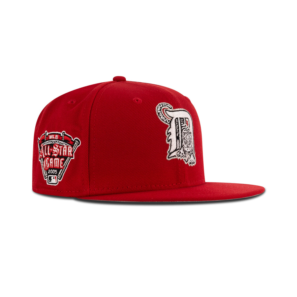 New Era Detroit Tigers Fitted Grey Bottom "Red Chrome Metallic Silver" (All Star Game 2005 Embroidery)