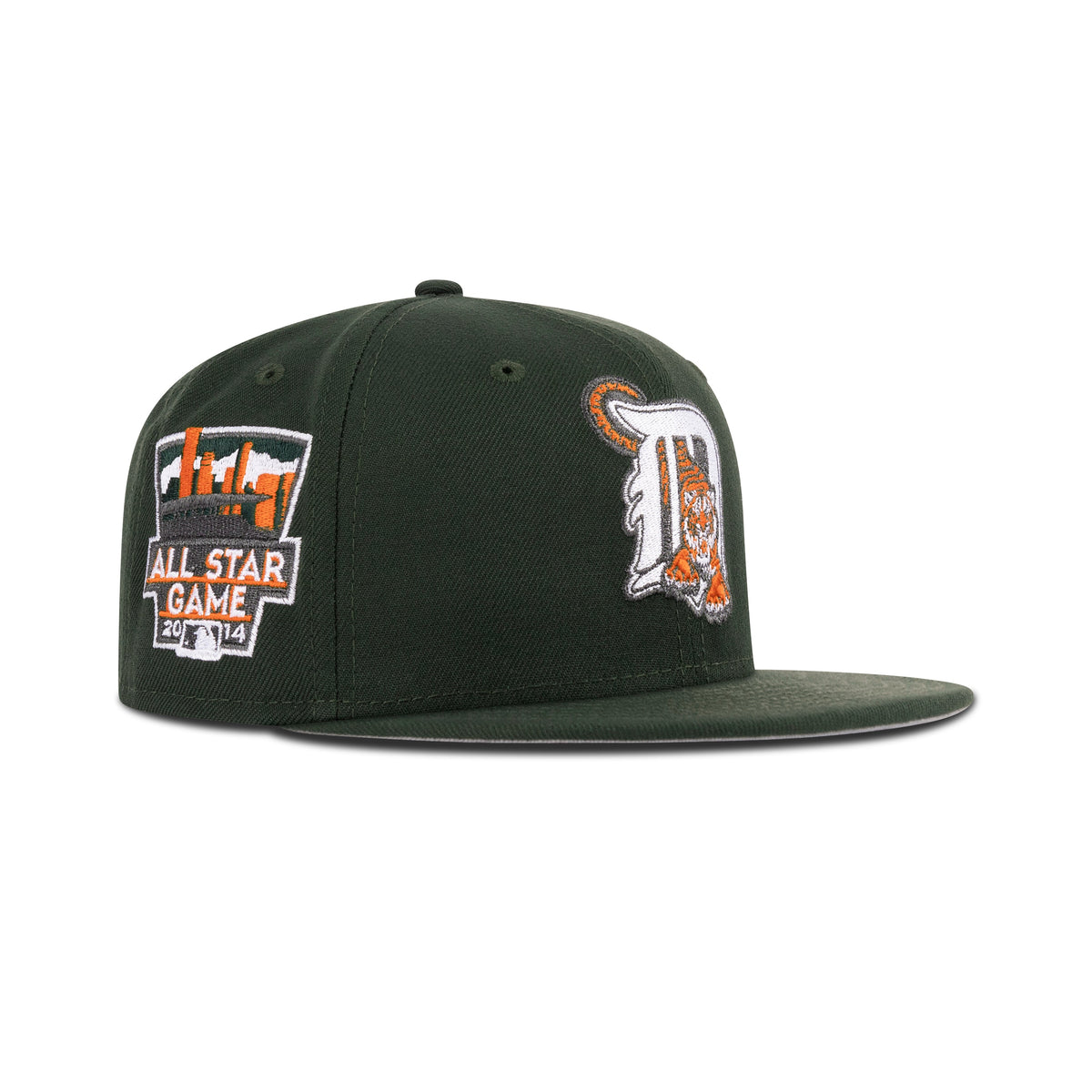 New Era Detroit Tigers Fitted Gray Bottom "Dark Seaweed Rush Orange White" (2014 All Star Game Embroidery)