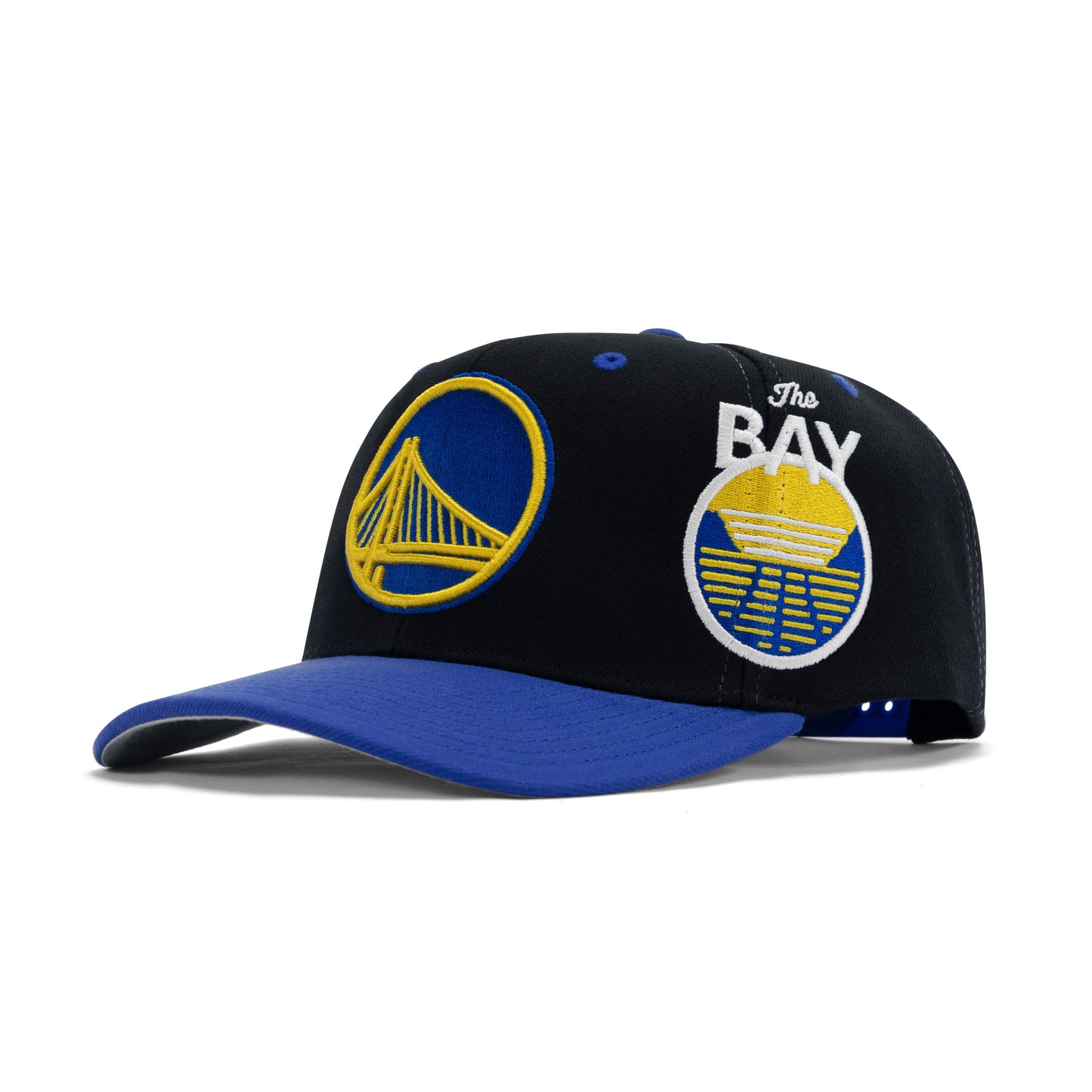 Mitchell & Ness Golden State Warriors Overbite Pro Snapback Grey Bottom "Black Blue Yellow" (The Bay Embroidery)