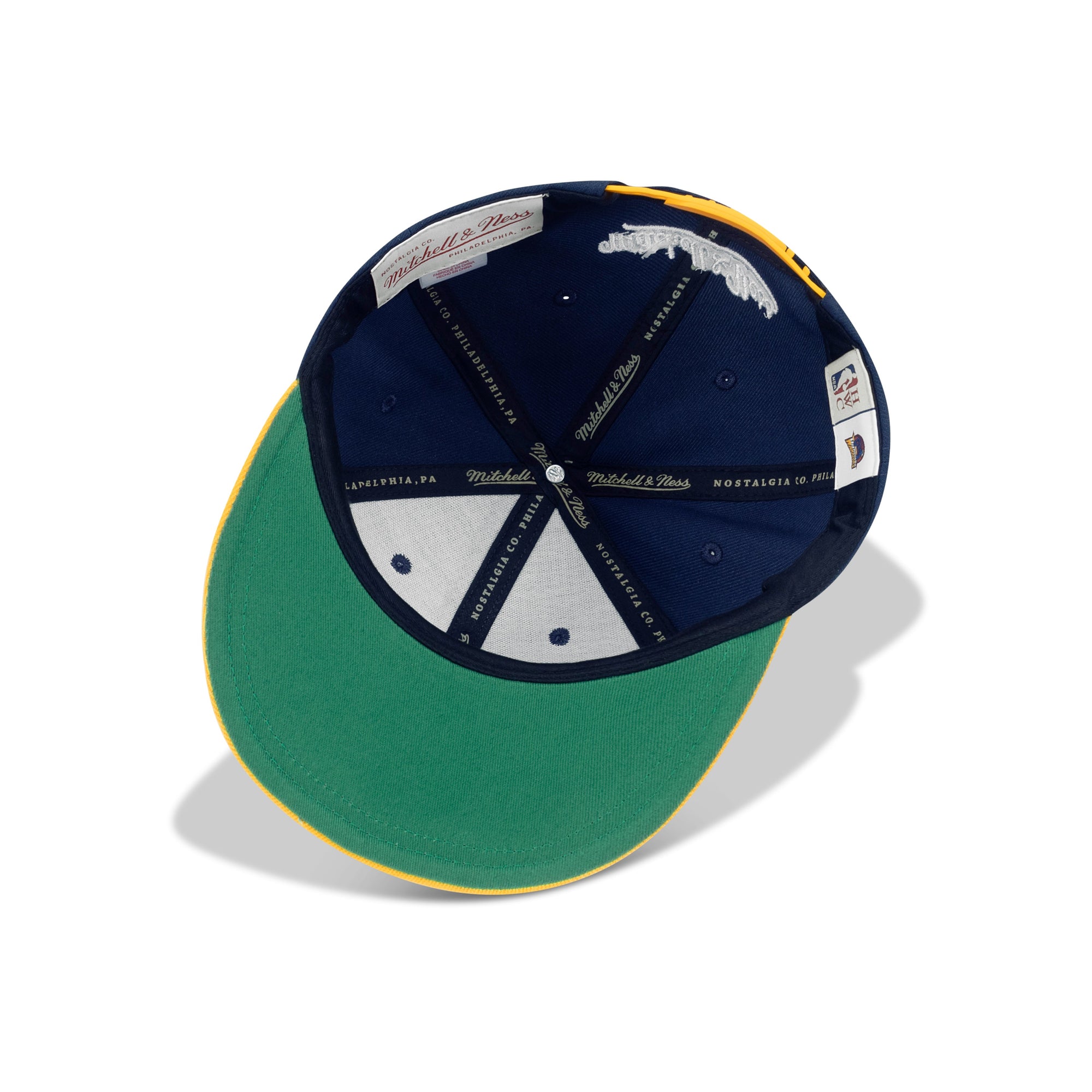 Mitchell & Ness NBA Golden State Warriors Logo Bill Snapback Green Bottom "Navy Yellow"