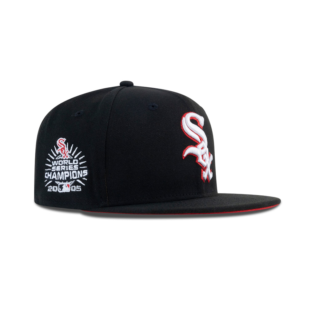 New Era Chicago White Sox Fitted Front Door Red Bottom "Black Front Door Red White" (2005 World Series Champions Embroidery)