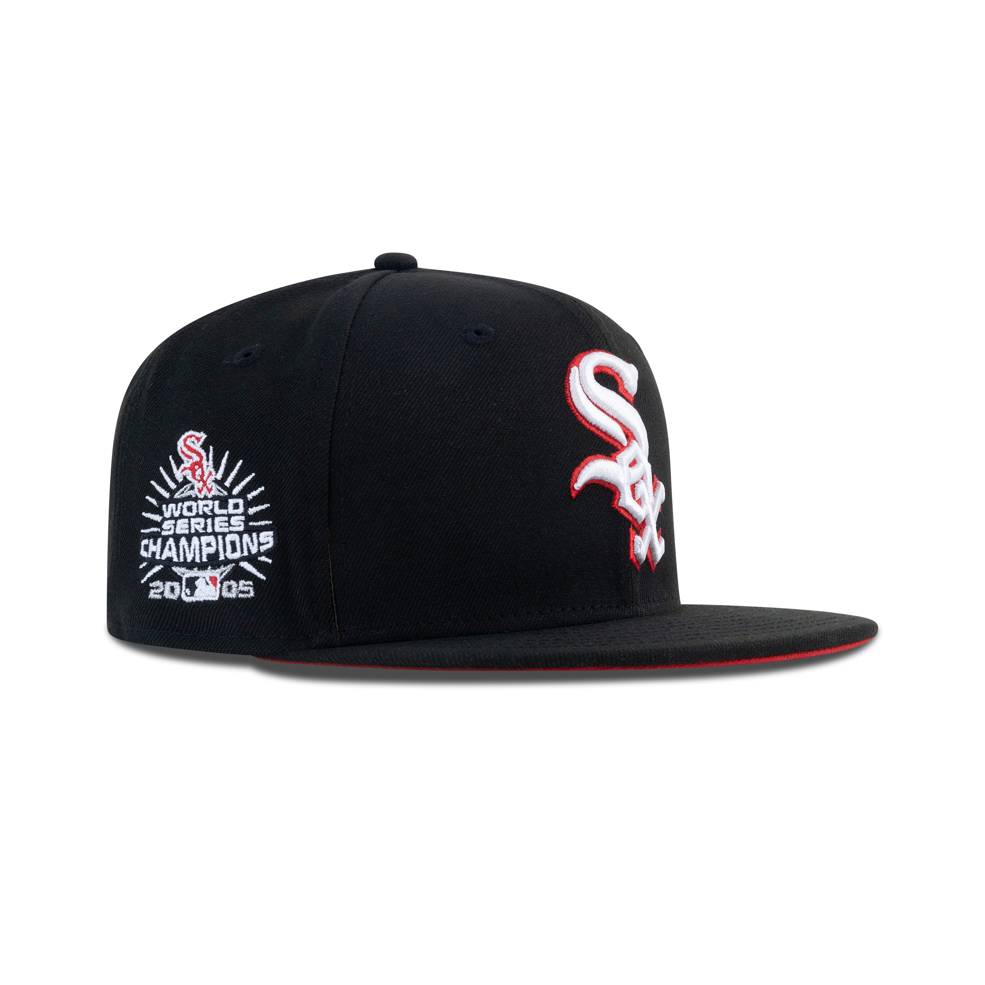 New Era Chicago White Sox Fitted Front Door Red Bottom "Black Front Door Red White" (2005 World Series Champions Embroidery)