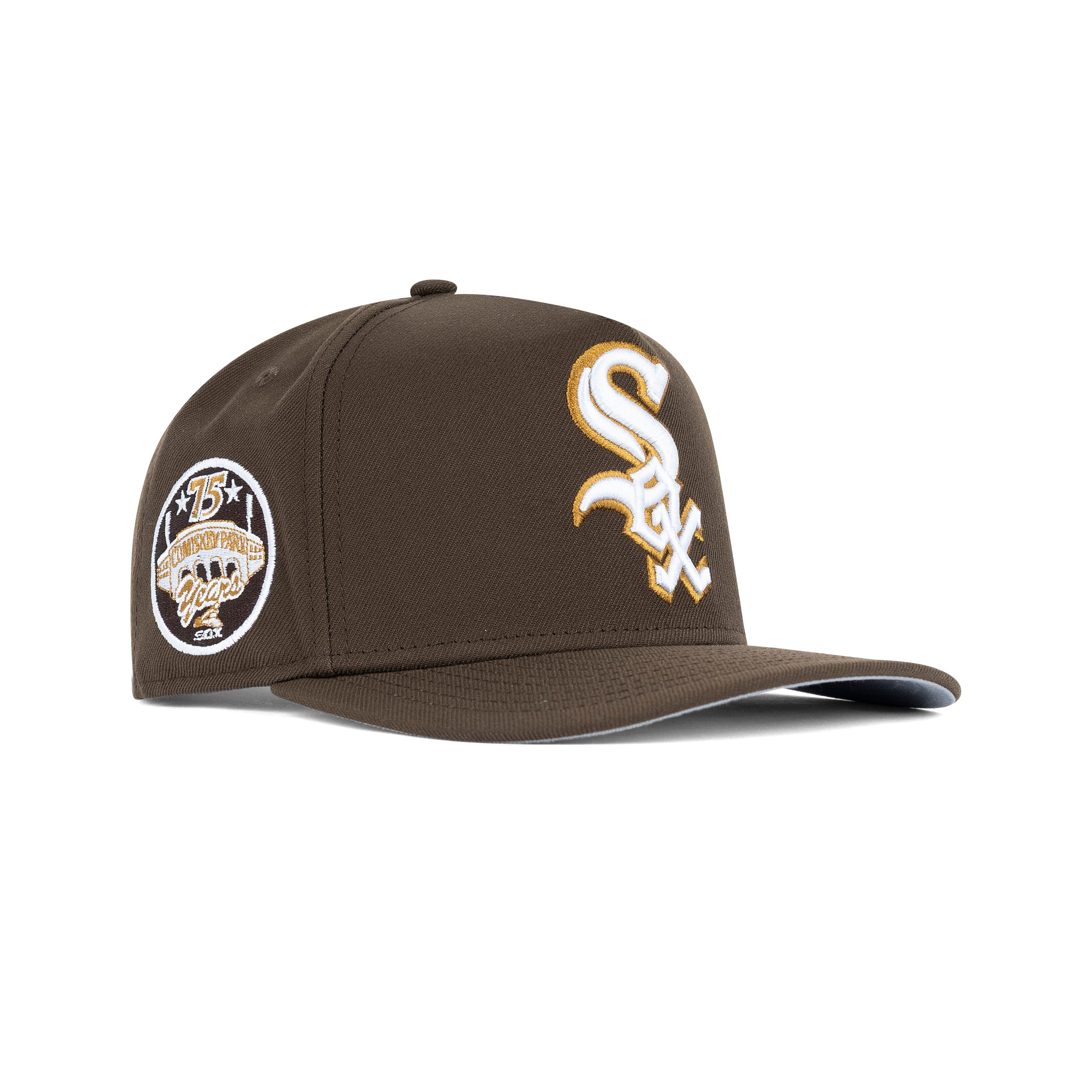 New Era Chicago White Sox A-Frame Snapback Grey Bottom "Brown White" (75 Years Comiskey Park Embroidery)