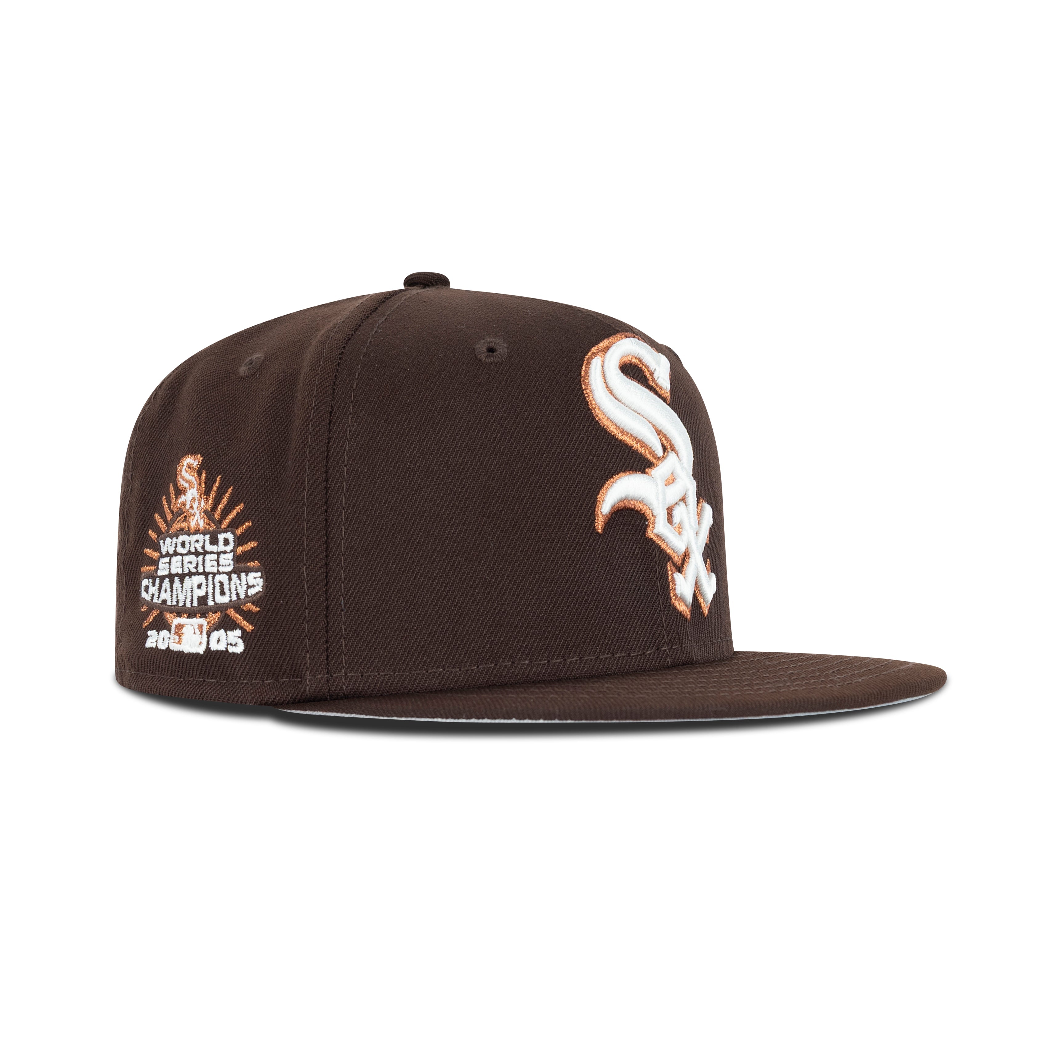 New Era Chicago White Sox Fitted Grey Bottom "Dark Brown White Copper" (2005 World Series Champions Embroidery)