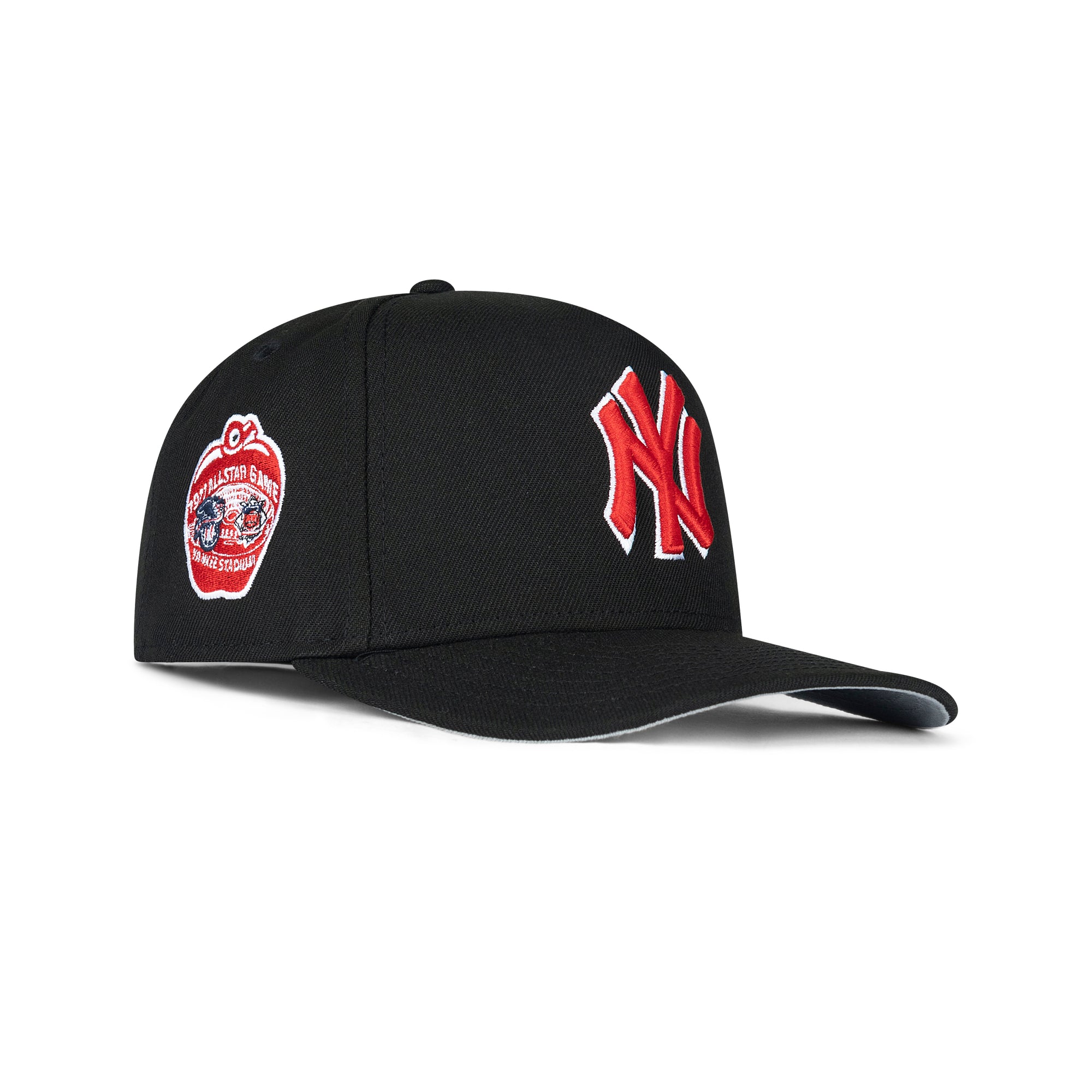 New Era New York Yankees A-Frame Snapback Grey Bottom "Black Red" (1977 All Star Game Embroidery)