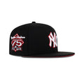 New Era New York Yankees Fitted Front Door Red Bottom "Black Front Door Red White" (1923-1998 75th Yankee Stadium Embroidery)