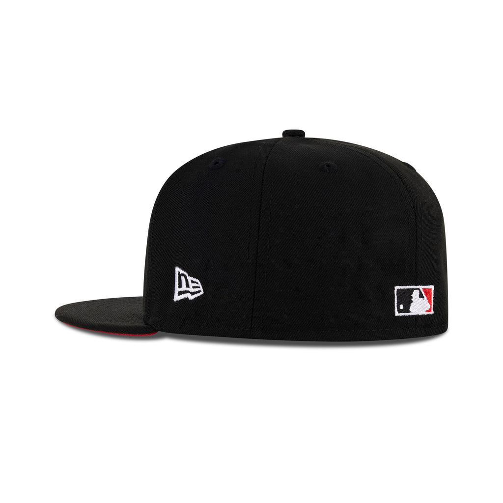 New Era New York Yankees Fitted Front Door Red Bottom "Black Front Door Red White" (1923-1998 75th Yankee Stadium Embroidery)
