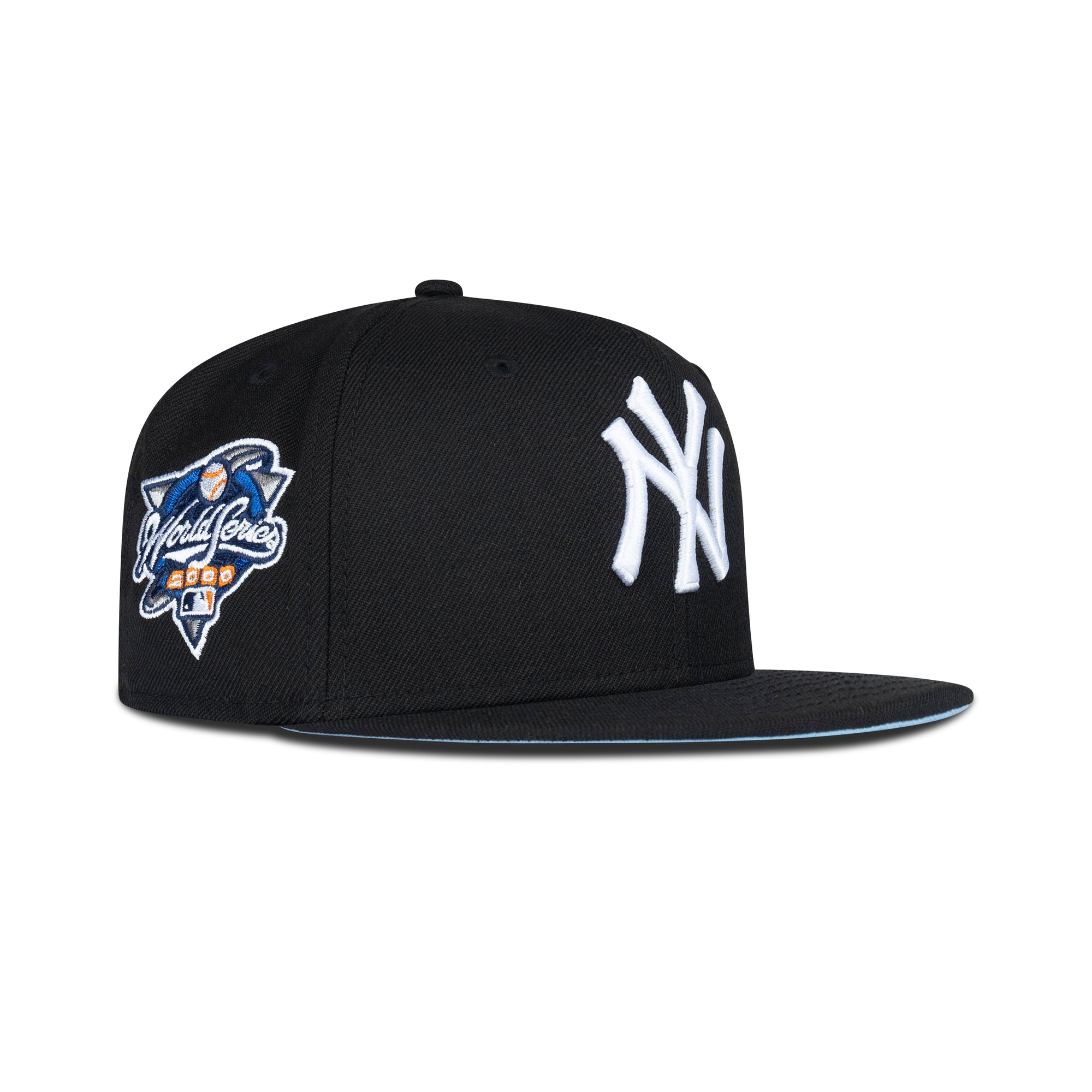 New Era New York Yankees Fitted Sky Bottom "Black White" (2000 World Series Embroidery)