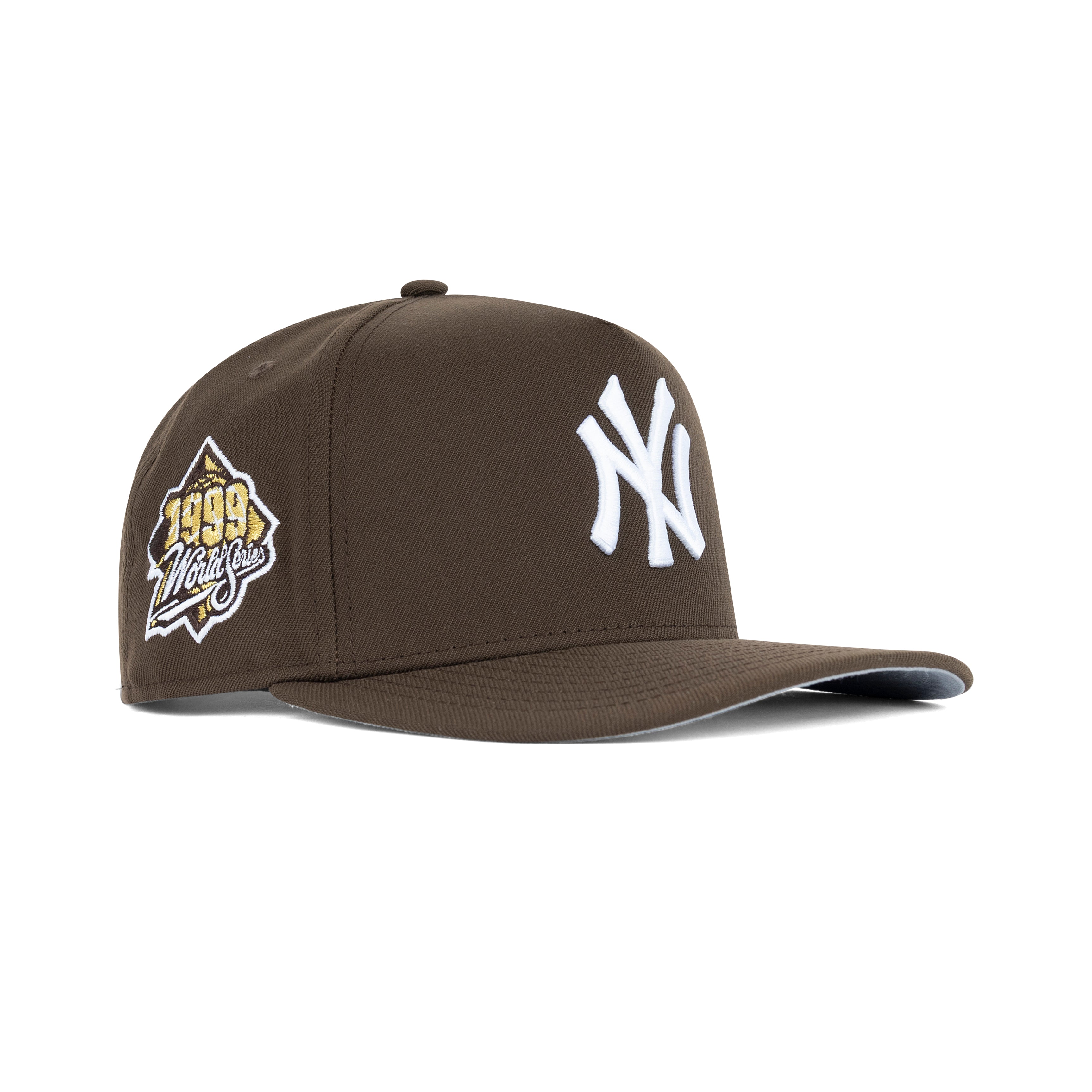 New Era New York Yankees A-Frame Snapback Grey Bottom "Brown White" (1999 World Series Embroidery)