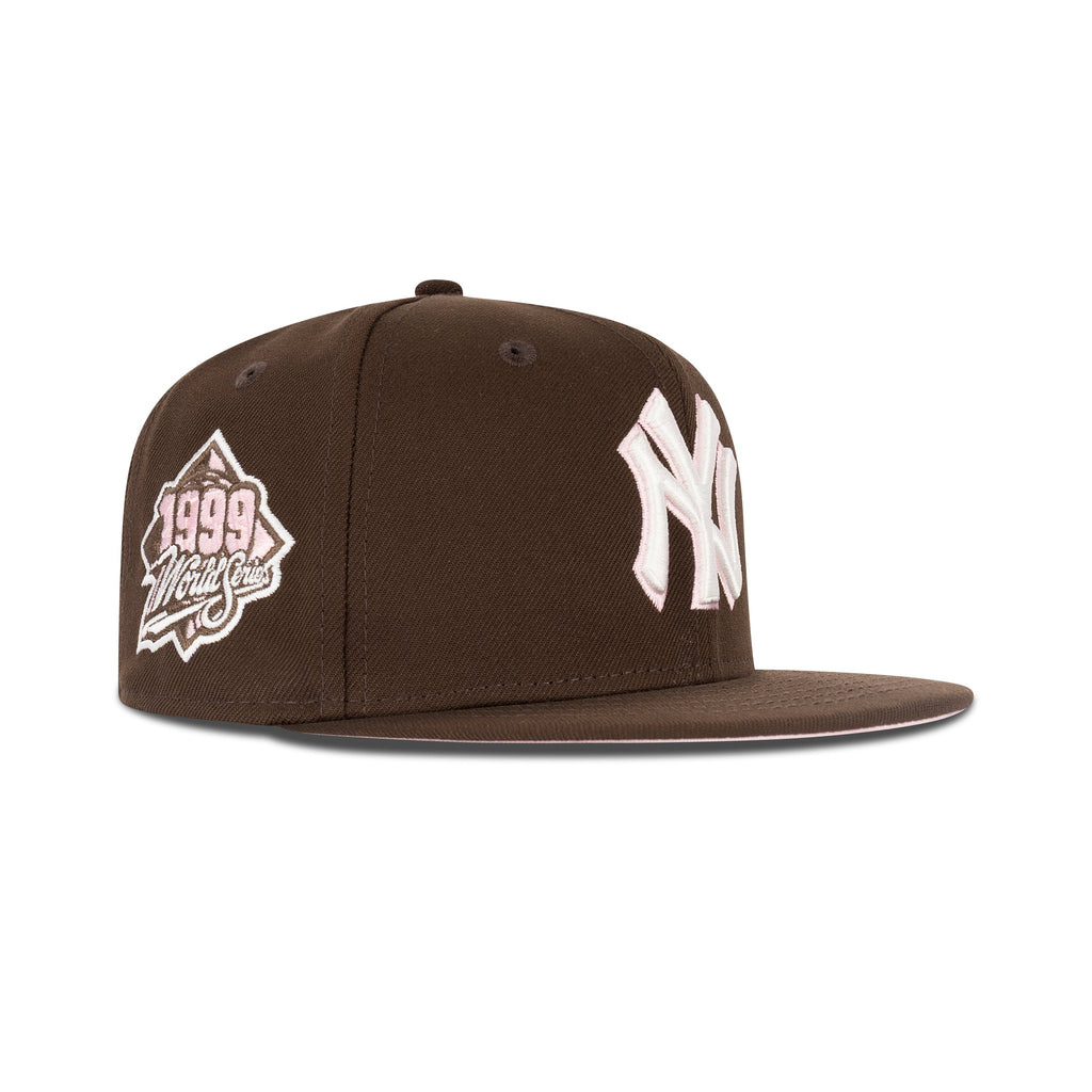 New Era New York Yankees Fitted Pink Bottom "Brown White Pink" (1999 World Series Embroidery)