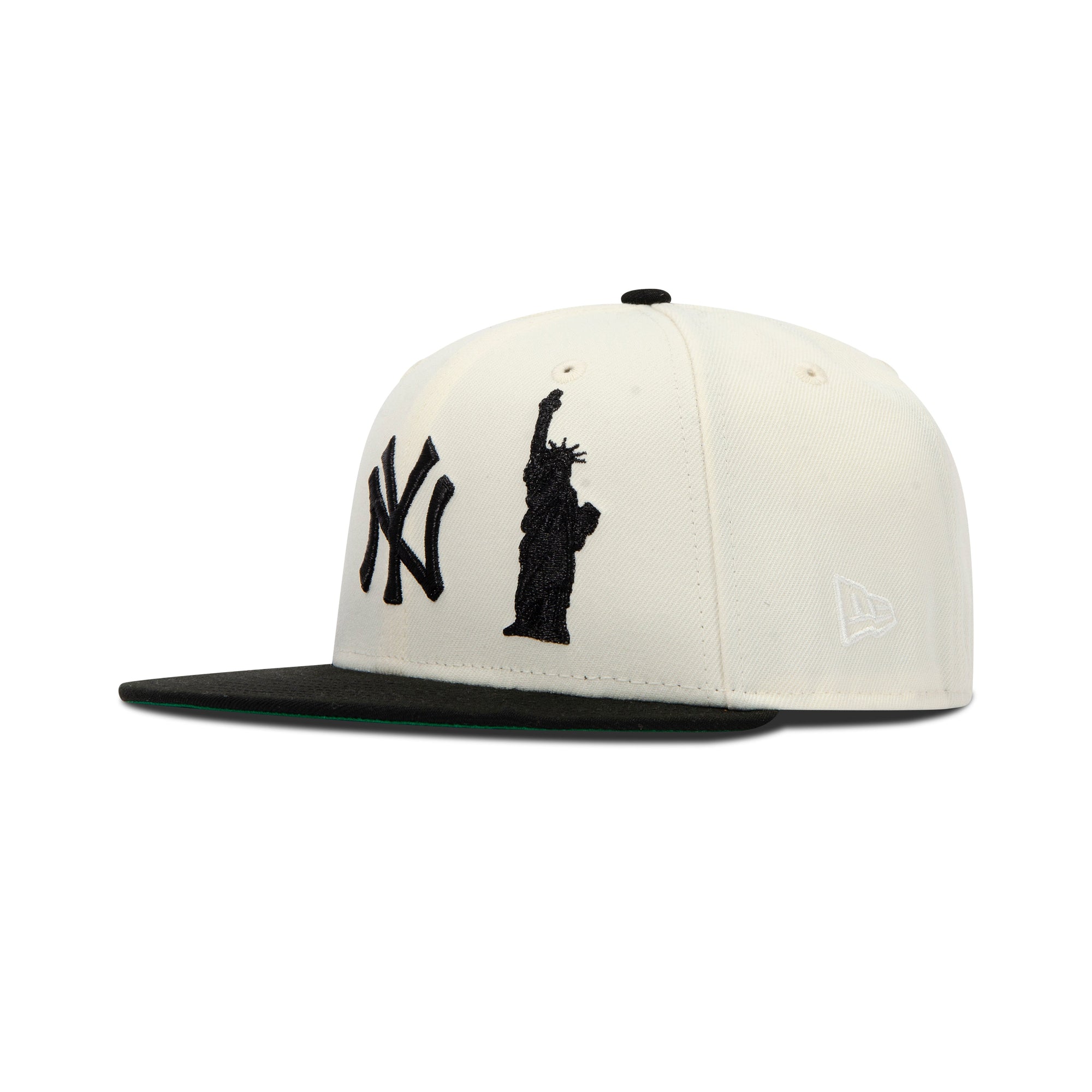 New Era New York Yankees Fitted Green Bottom "Cream Black" (Statue of Liberty & 75Th World Series Embroidery)