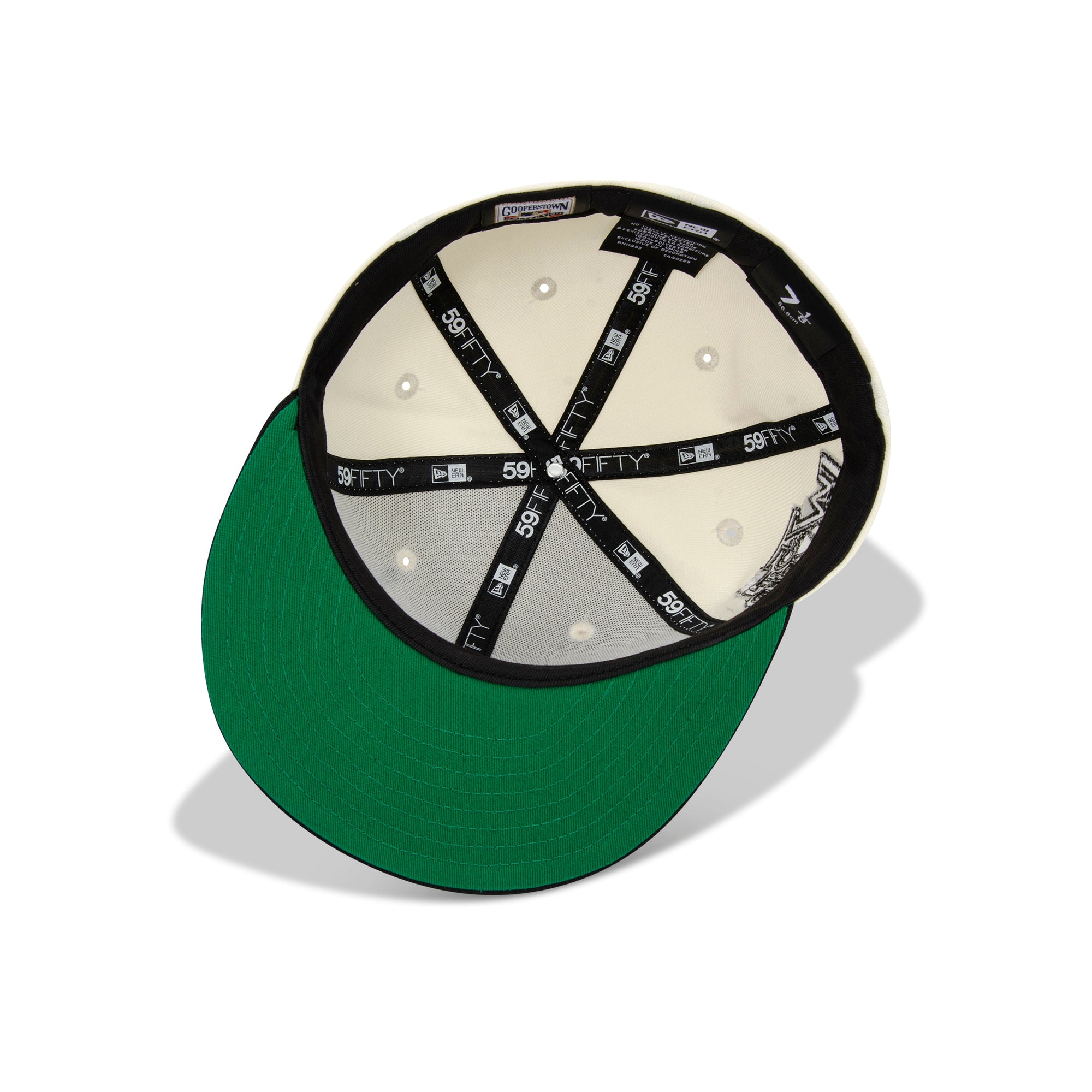 New Era New York Yankees Fitted Green Bottom "Cream Black" (Statue of Liberty & 75Th World Series Embroidery)