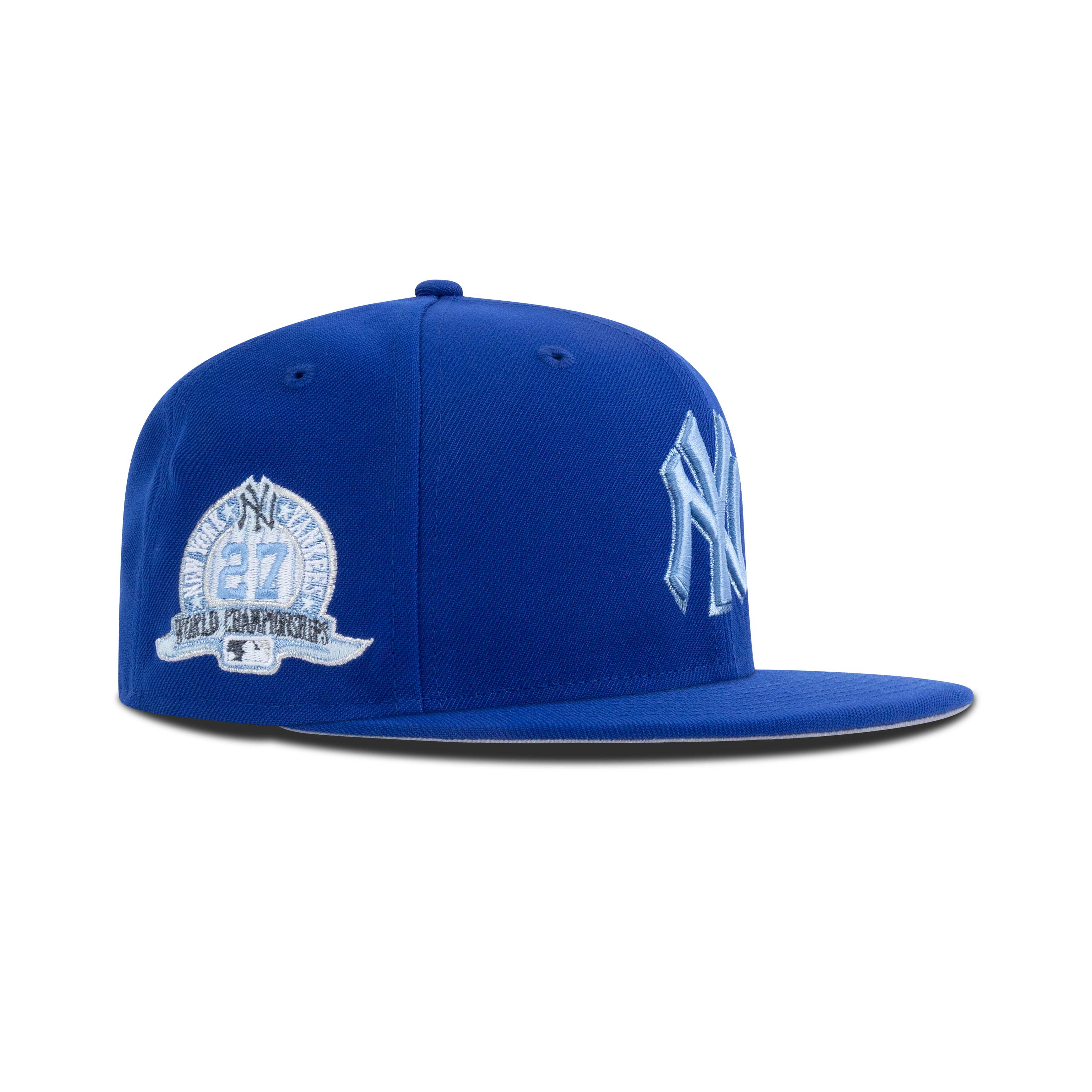 New Era New York Yankees Fitted Sky Bottom "Light Royal Ultra Blue" (27 World Championships Embroidery)