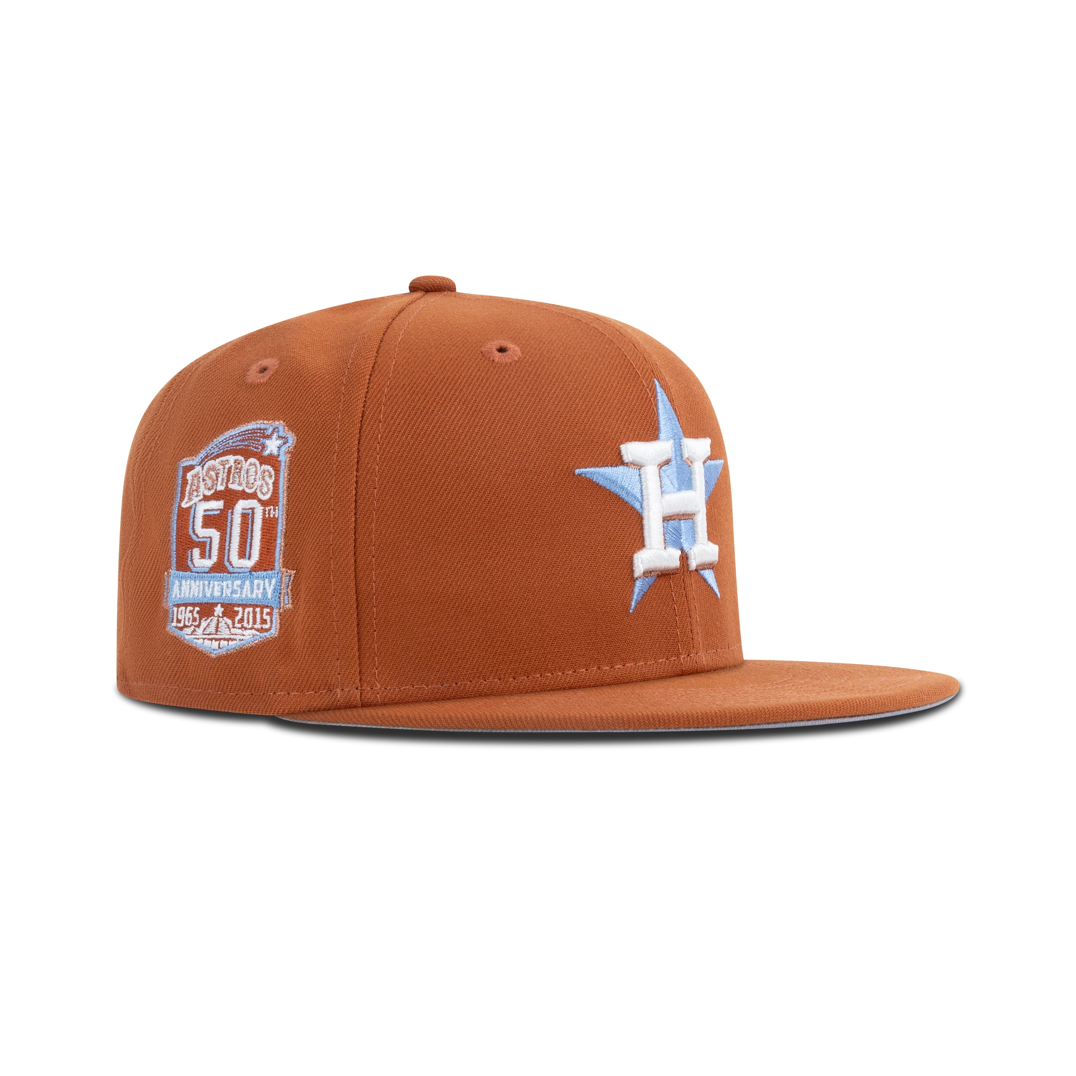 New Era Houston Astros Fitted Grey Bottom Rust Orange Ultra Blue Metallic Copper - Photo 1