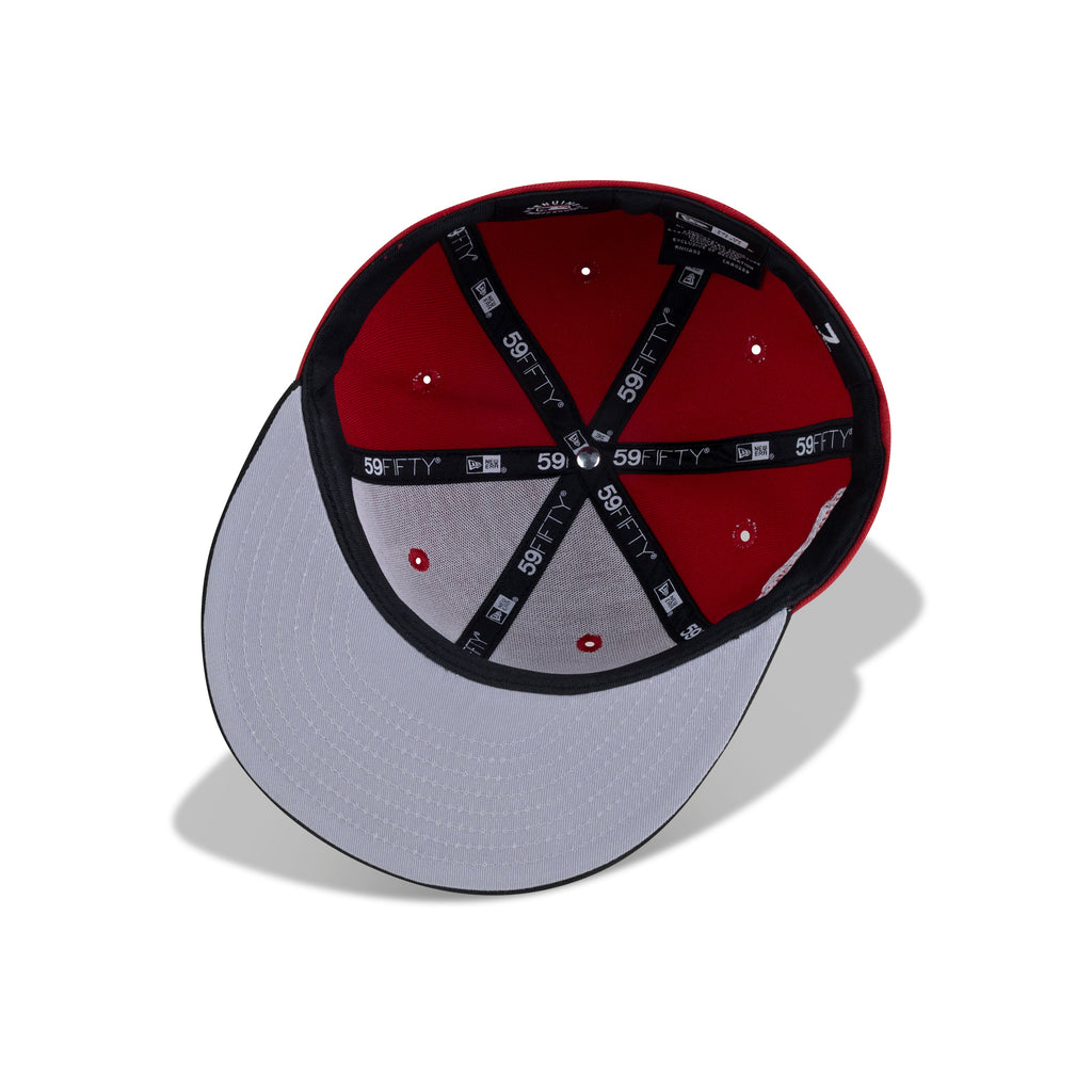 New Era Atlanta Braves Fitted Grey Bottom Scarlet Black White - Undervisor