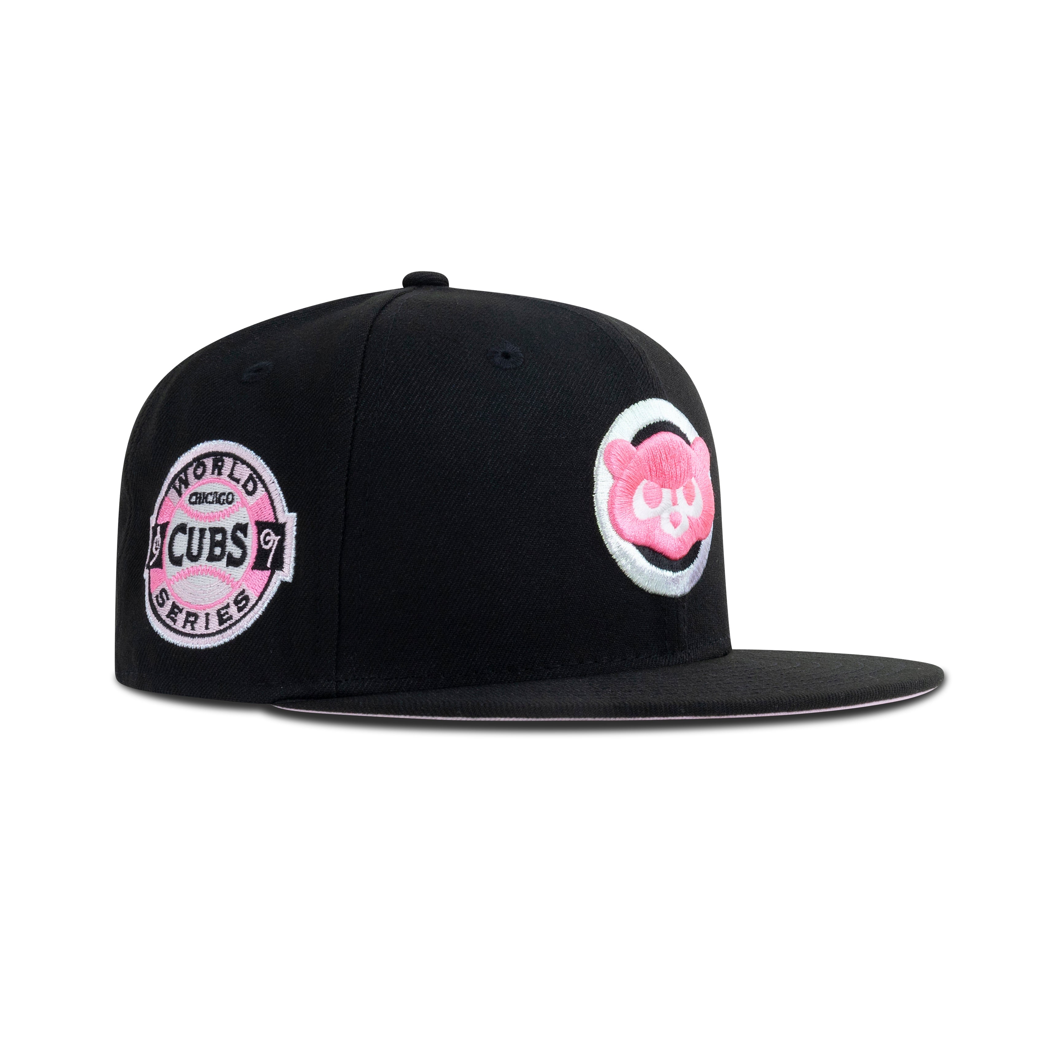 New Era Chicago Cubs Fitted Pink Bottom Black Glow White Metallic Iris Neon Pink - Photo 1