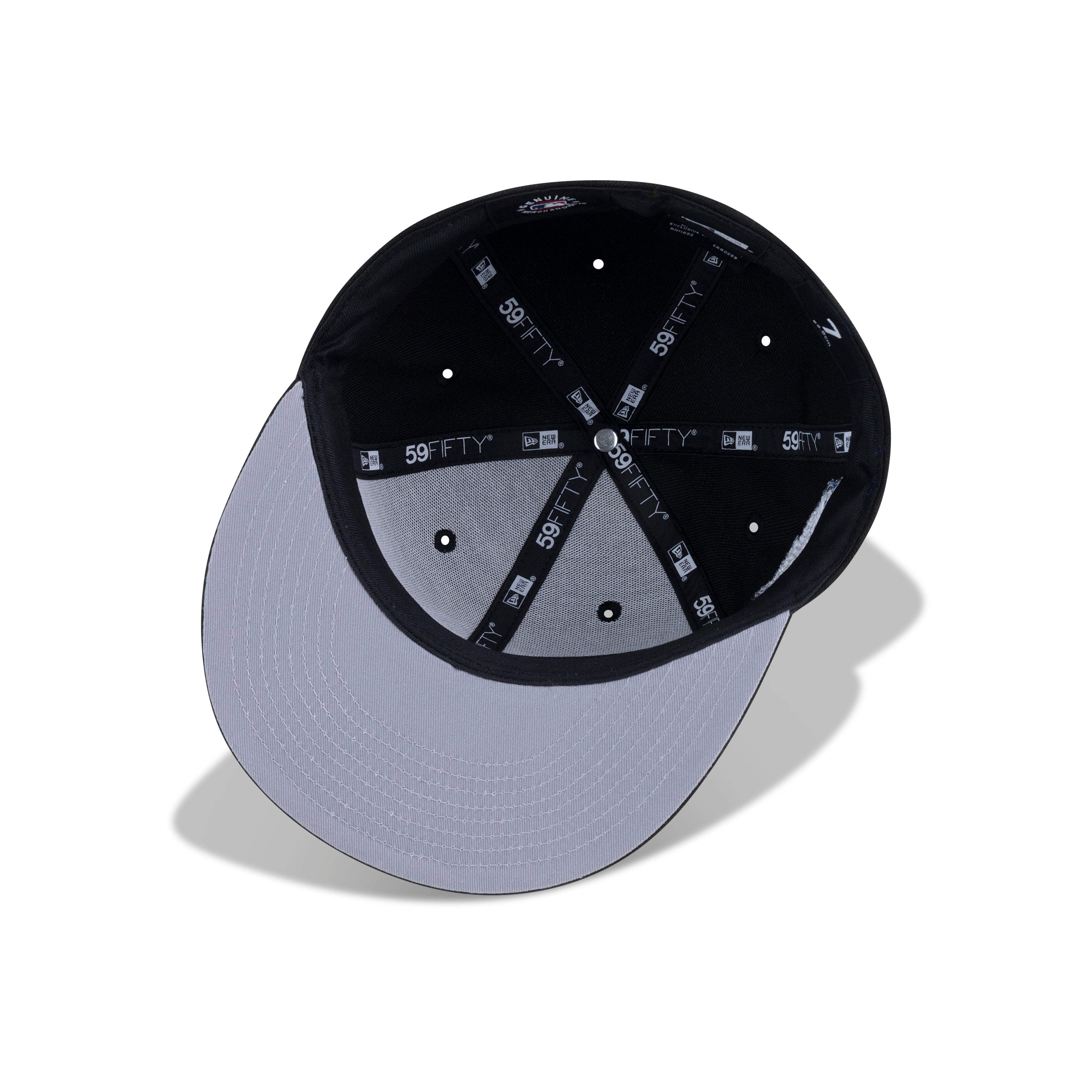 New Era Los Angeles Dodgers Fitted Grey Bottom Black Sapphire Metallic Pewter Back To Back - Undervisor