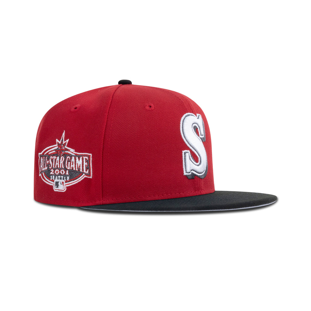 New Era Seattle Mariners Fitted Grey Bottom Scarlet Black White - Photo 1