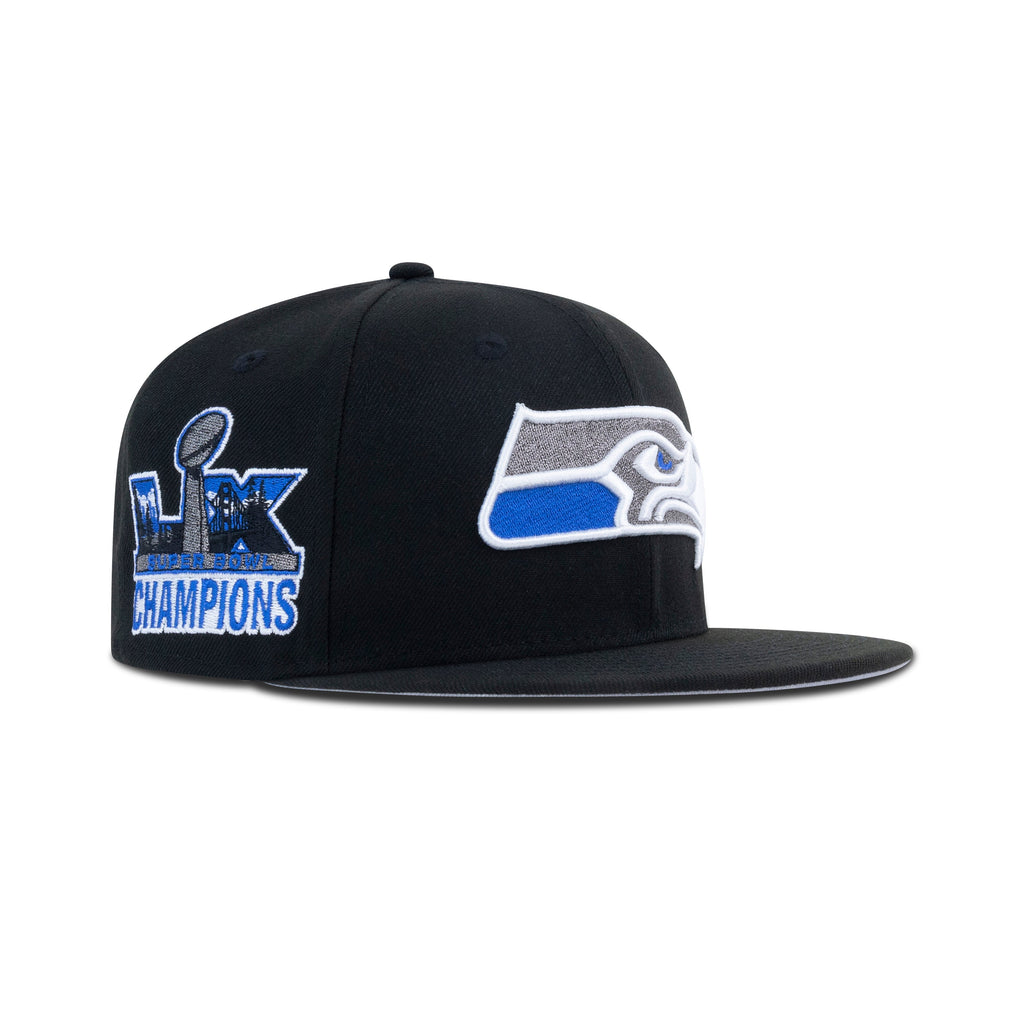 New Era Seattle Seahawks Fitted Grey Bottom Black Sapphire Metallic Pewter - Photo 1