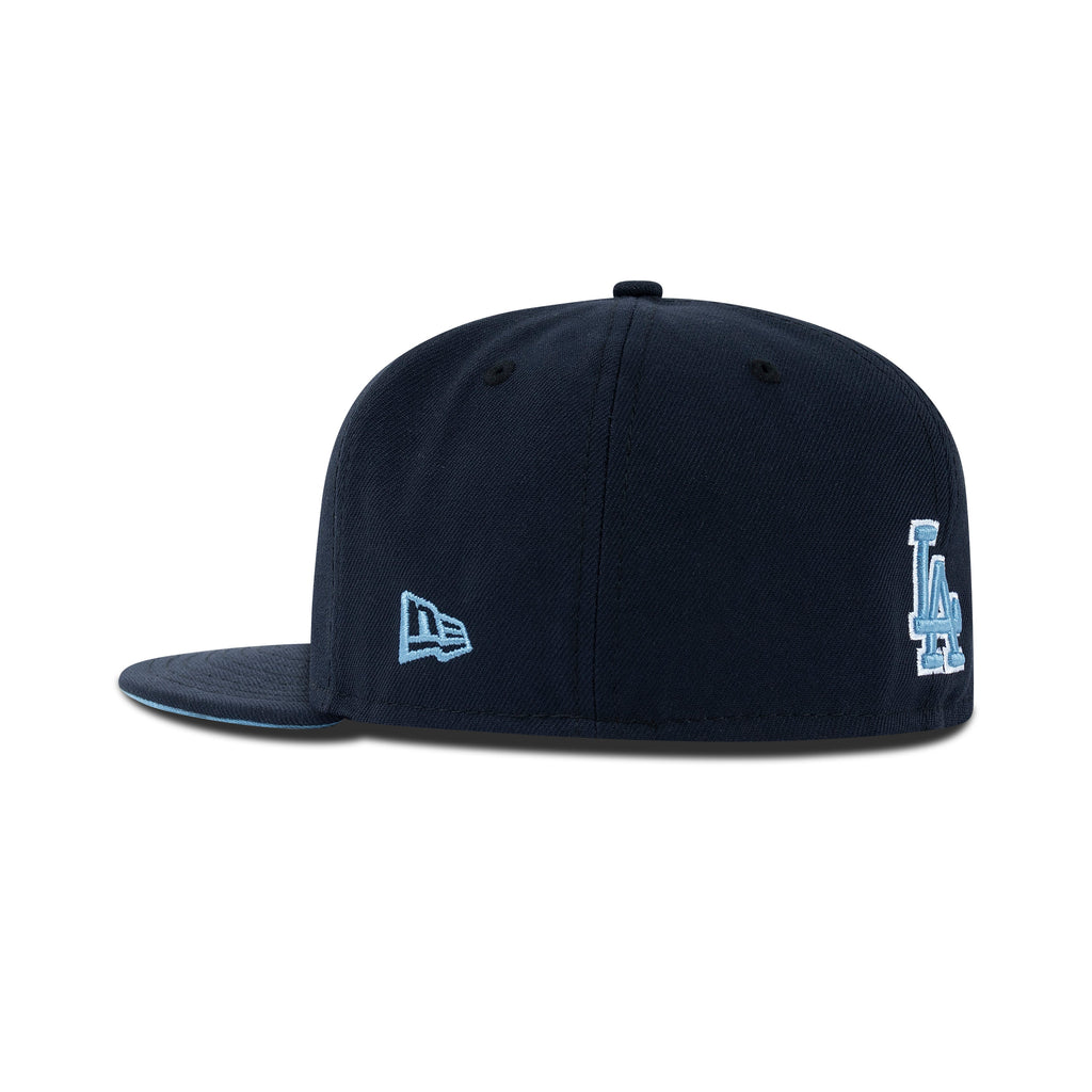 New Era Los Angeles Dodgers Fitted Sky Bottom "Navy Sky White" (1958-2008 50th Anniversary Embroidery)