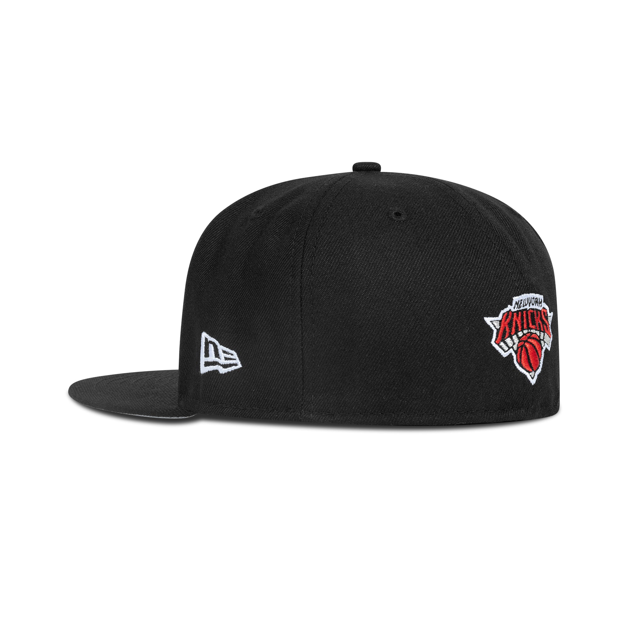 New Era New York Knicks Fitted Grey Bottom "Black Red Silver" (New York Forever Embroidery)