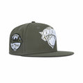 New Era New York Knicks Fitted Grey Bottom "Olive White" (1946 Established Embroidery)
