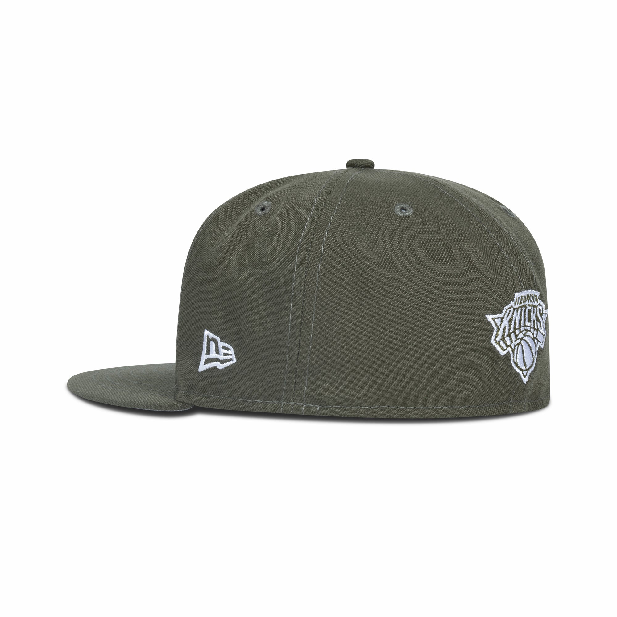 New Era New York Knicks Fitted Grey Bottom "Olive White" (1946 Established Embroidery)