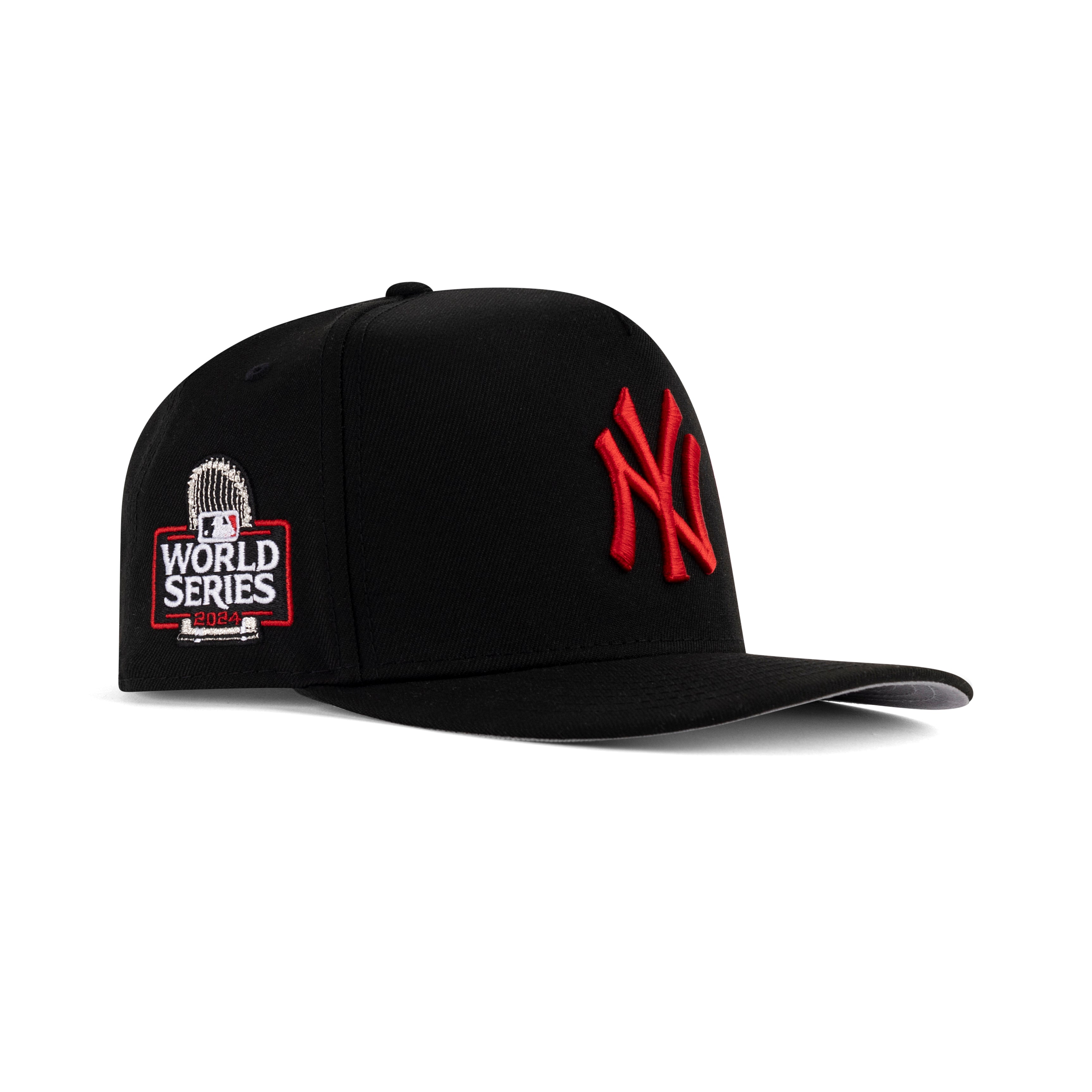 New Era New York Yankees A-Frame Snapback Grey Bottom "Black Radiant Red" (2024 World Series Embroidery)