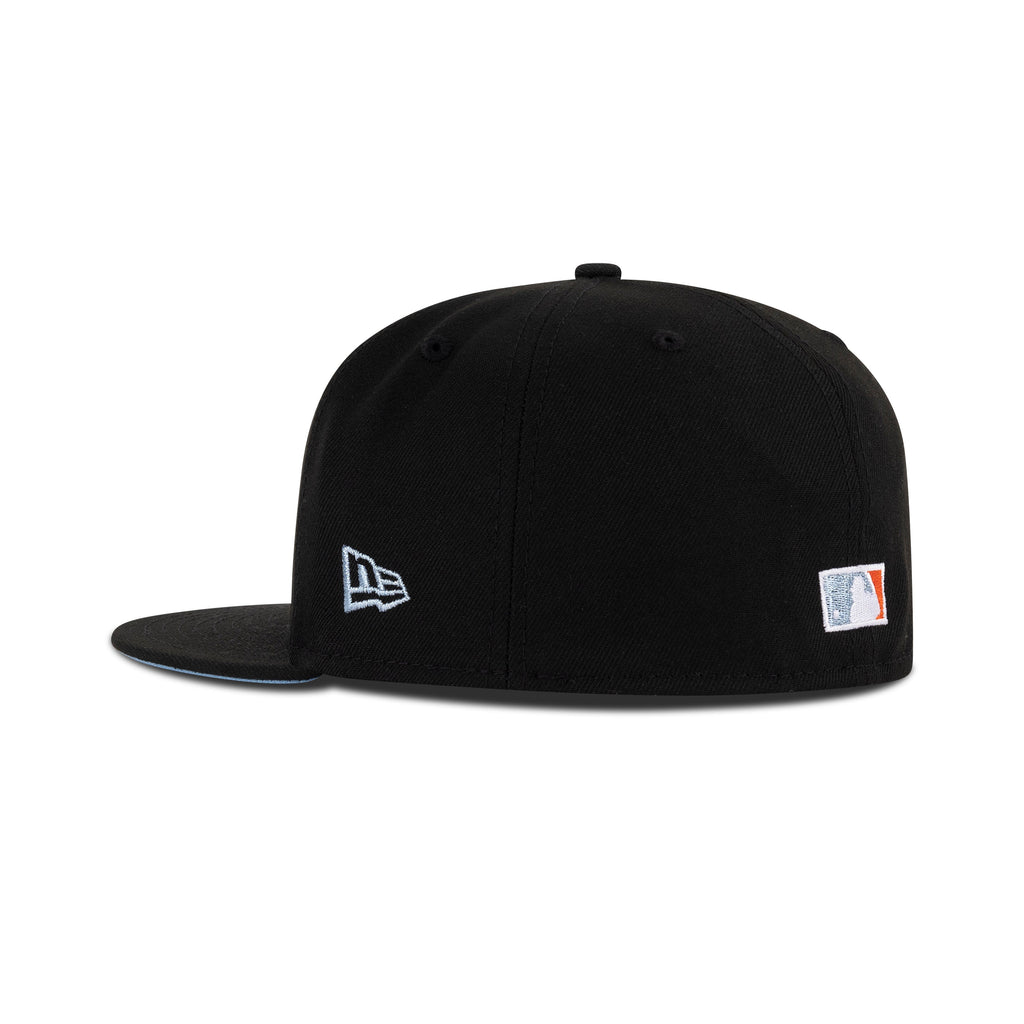 New Era New York Mets Fitted Sky Bottom "Black Metallic Blue Gray Countdown Orange" (1962-2002 40th Anniversary Embroidery)
