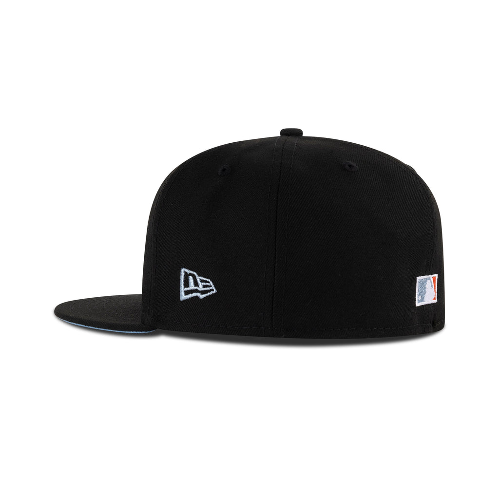 New Era Florida Marlins Upside Down Logo Fitted Sky Bottom "Black Metallic Blue Gray Countdown Orange" (2003 World Series Champions Embroidery)