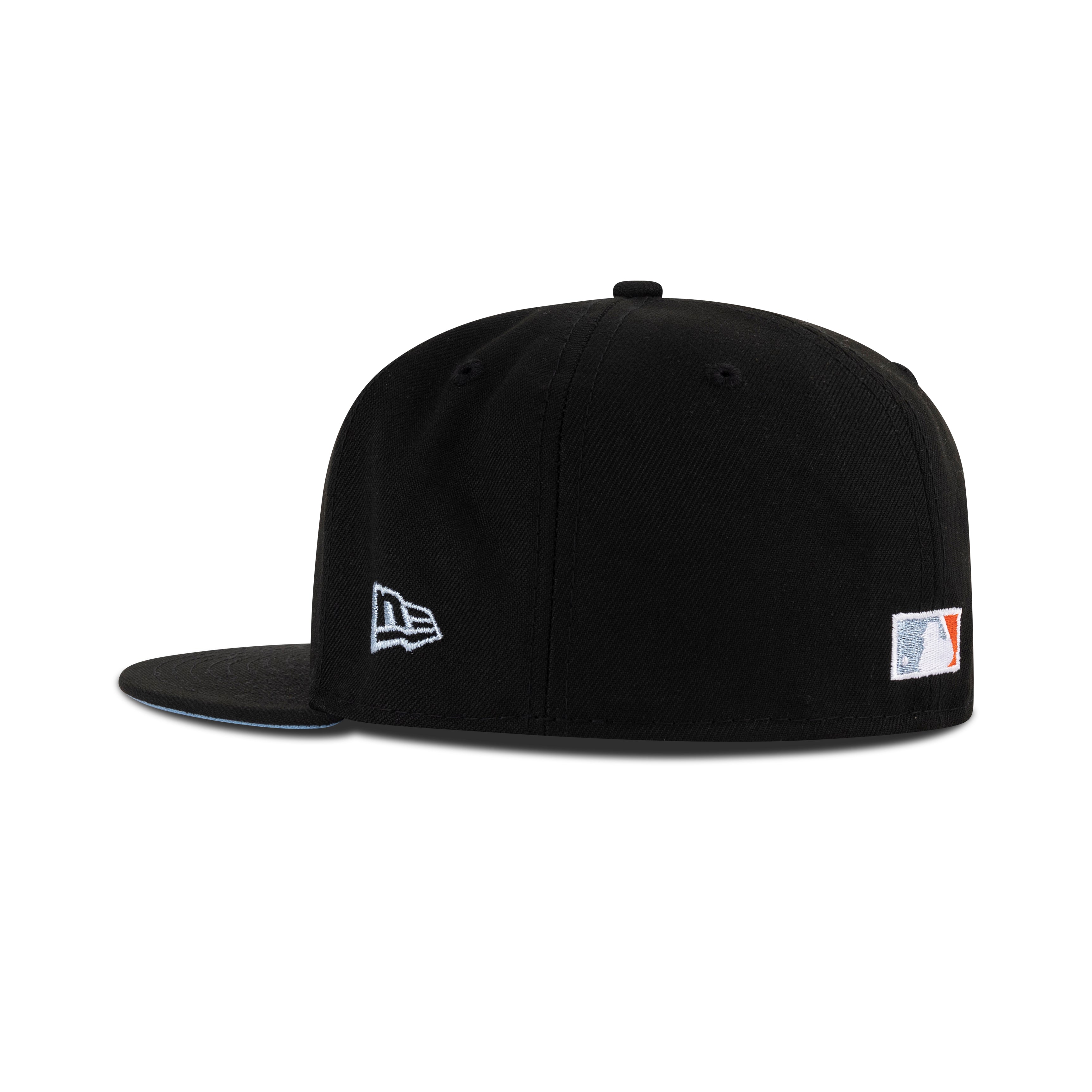 New Era San Francisco Giants Fitted Sky Bottom "Black Metallic Blue Gray Countdown Orange" (1958-2008 50 Years Embroidery)
