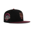 New Era New York Mets Fitted Grey Bottom "Black Maroon Metallic Pewter Brown" (50th Anniversary Embroidery)