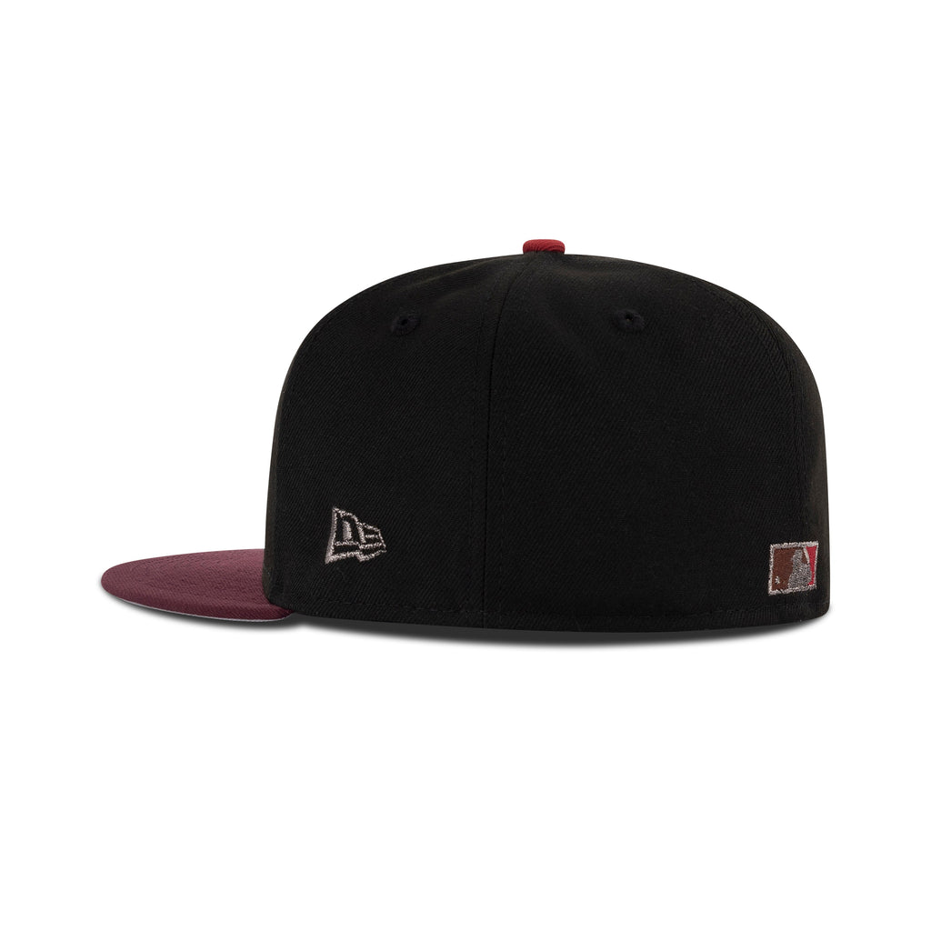 New Era New York Mets Fitted Grey Bottom "Black Maroon Metallic Pewter Brown" (50th Anniversary Embroidery)