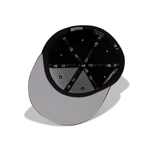 New Era New York Mets Fitted Grey Bottom "Black Maroon Metallic Pewter Brown" (50th Anniversary Embroidery)
