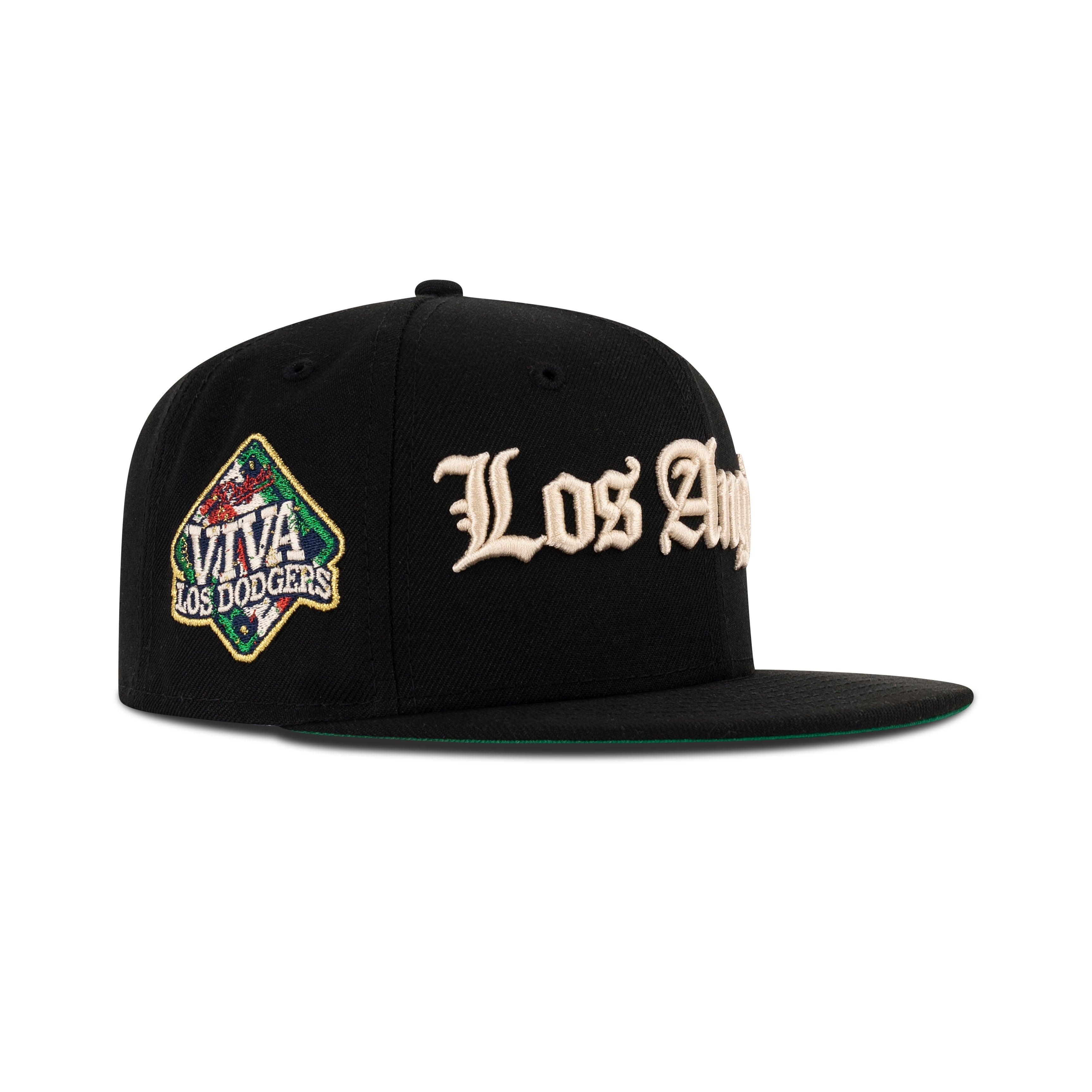New Era Los Angeles Dodgers Fitted Green Bottom "Black Ivory" (Viva Los Dodgers Embroidery)