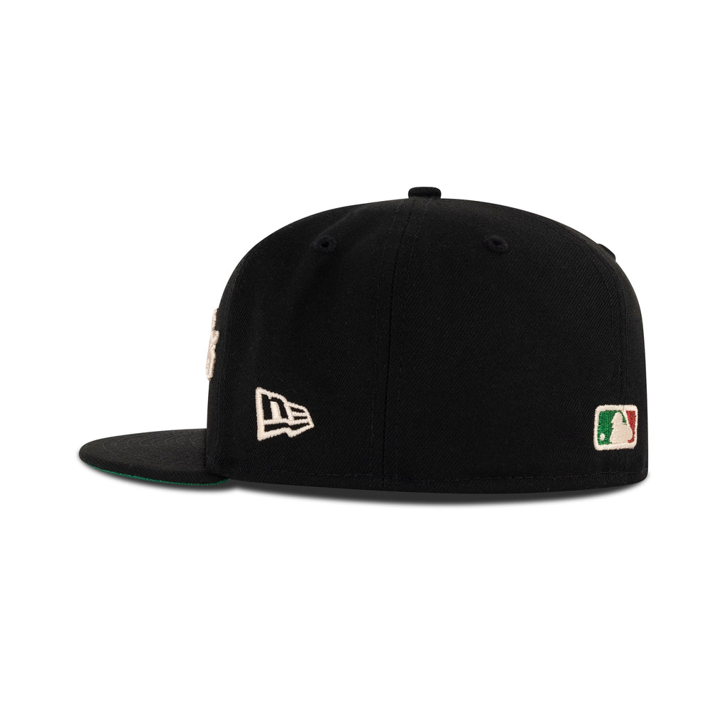 New Era Los Angeles Dodgers Fitted Green Bottom "Black Ivory" (Viva Los Dodgers Embroidery)