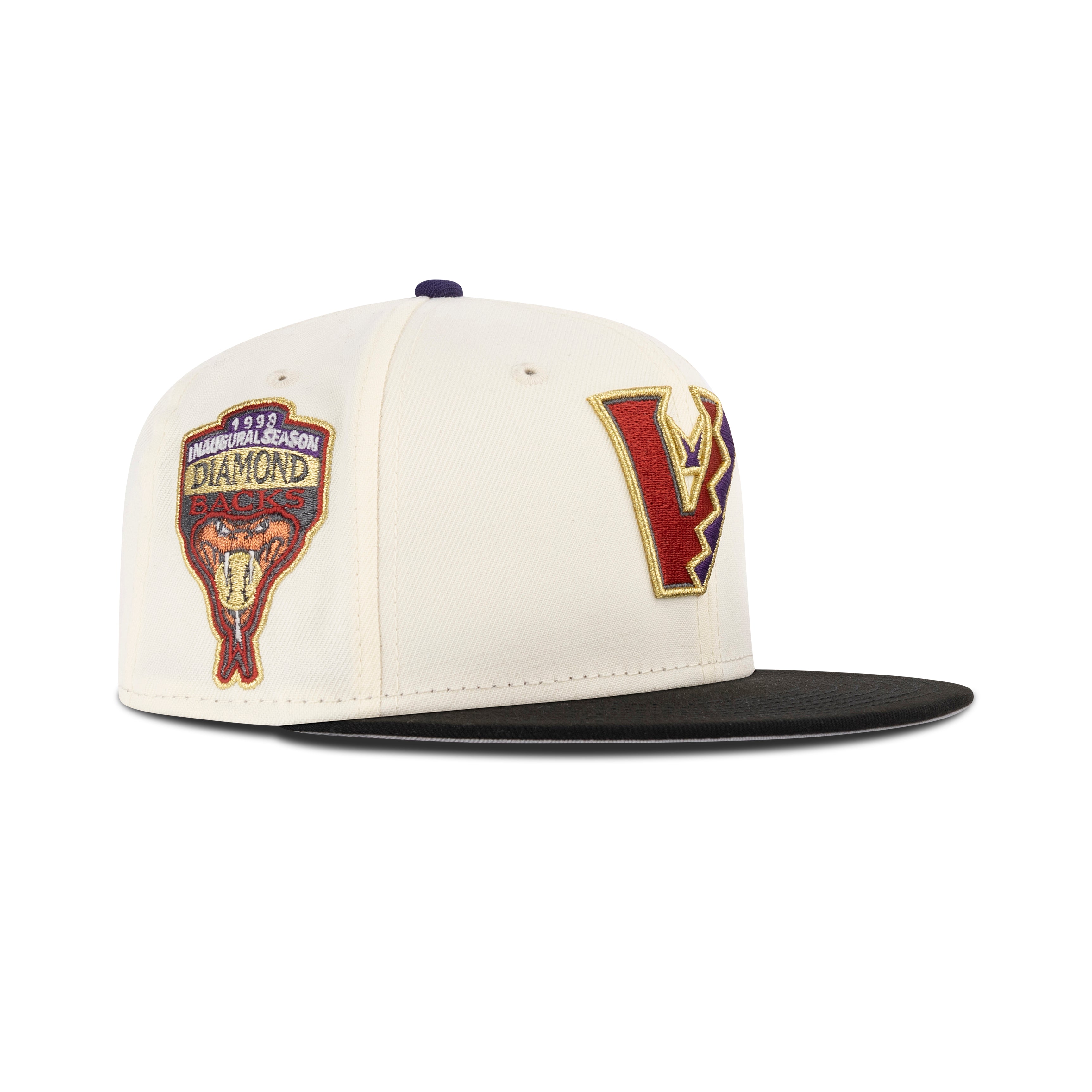 New Era Arizona Diamondbacks Upside Down Logo Fitted Grey Bottom "Chrome Black H Red" (1998 Inaugural Season Embroidery)