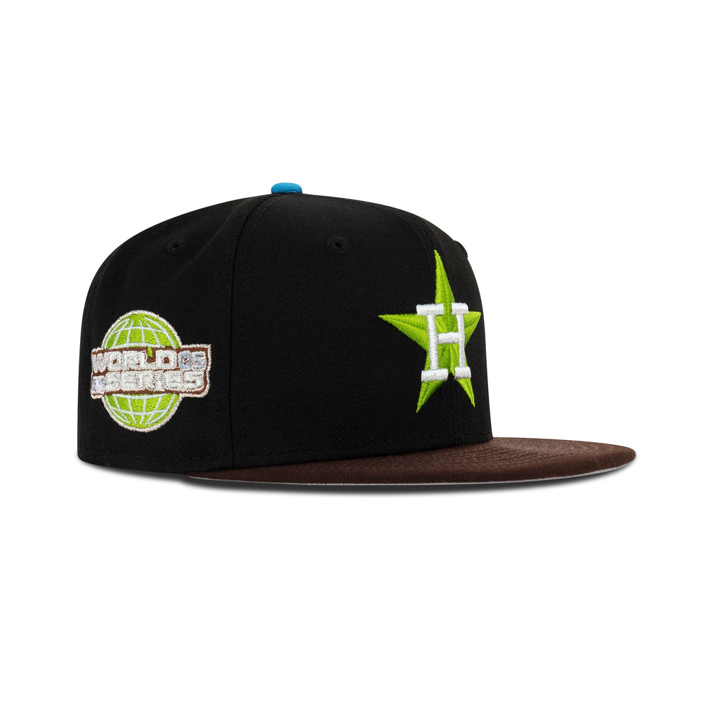 New Era Houston Astros Fitted Grey Bottom "Black Burnt Wood Ming White" (2005 World Series Embroidery)