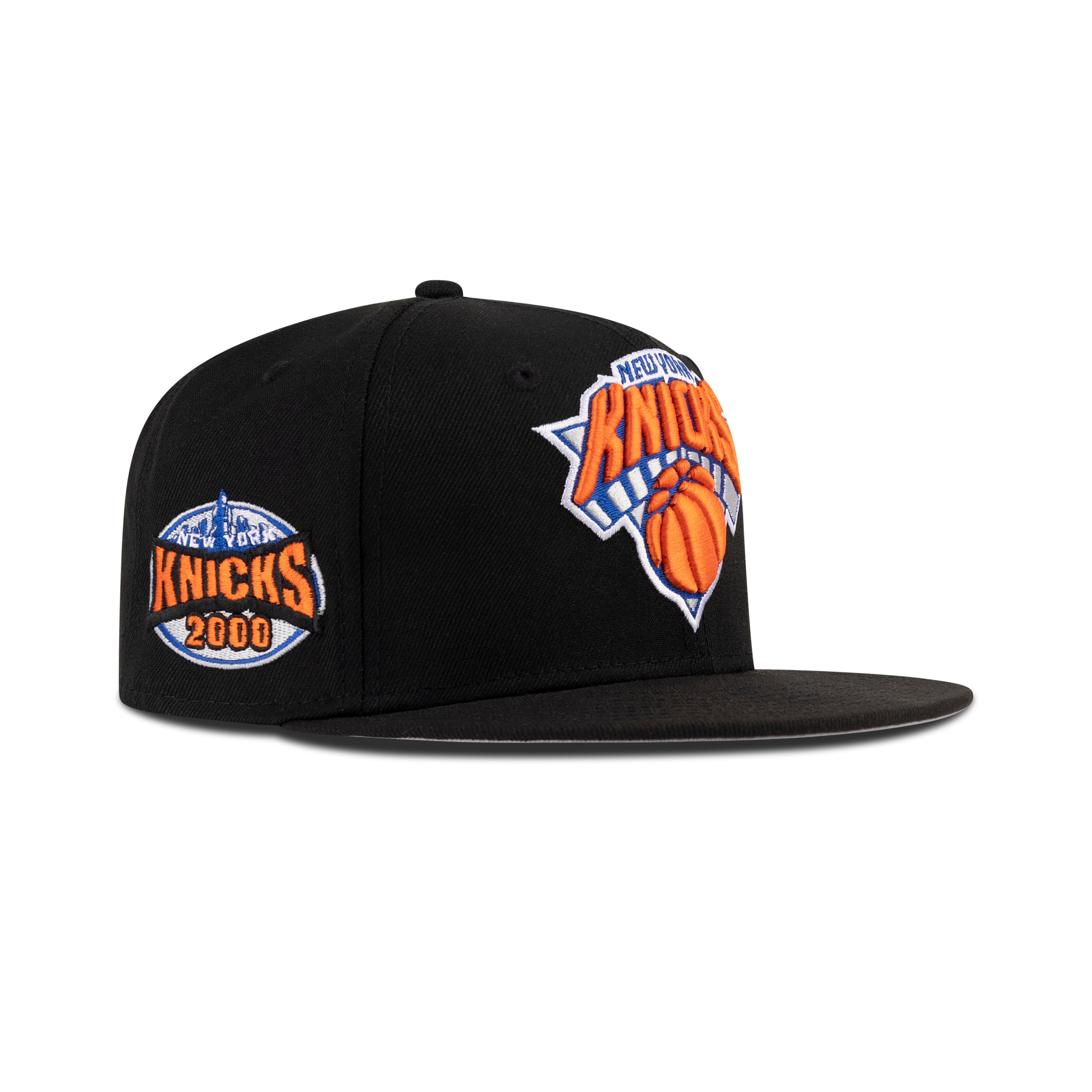 New Era New York Knicks Fitted Grey Bottom "Black Orange Majestic Blue White" (2000 Knicks Embroidery)