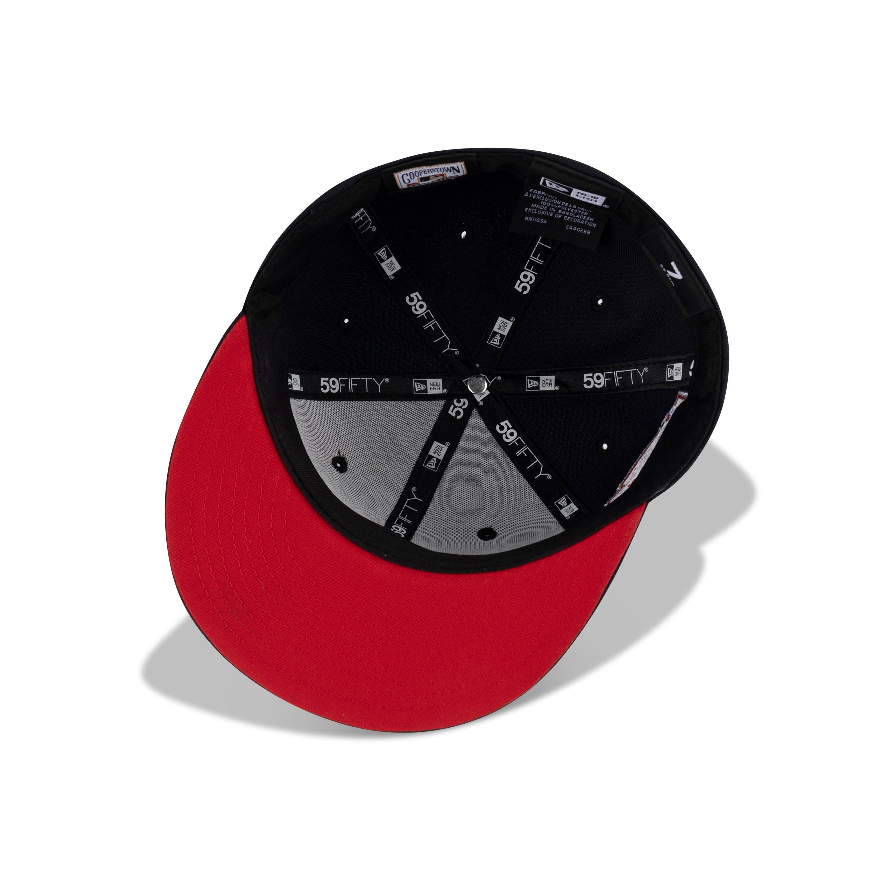 New Era New York Yankees Fitted Scarlet Red Bottom "Navy White" (Jackie Robinson & 50th Anniversary Embroidery)