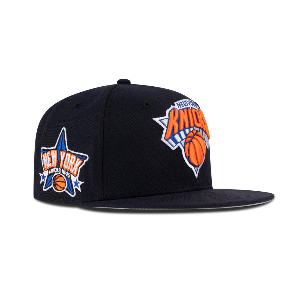 New Era New York Knicks Fitted Grey Bottom "Navy Orange Majestic Blue White" (1946 Knicks Embroidery)