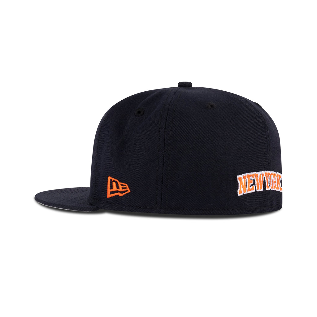 New Era New York Knicks Fitted Grey Bottom "Navy Orange Majestic Blue White" (1946 Knicks Embroidery)