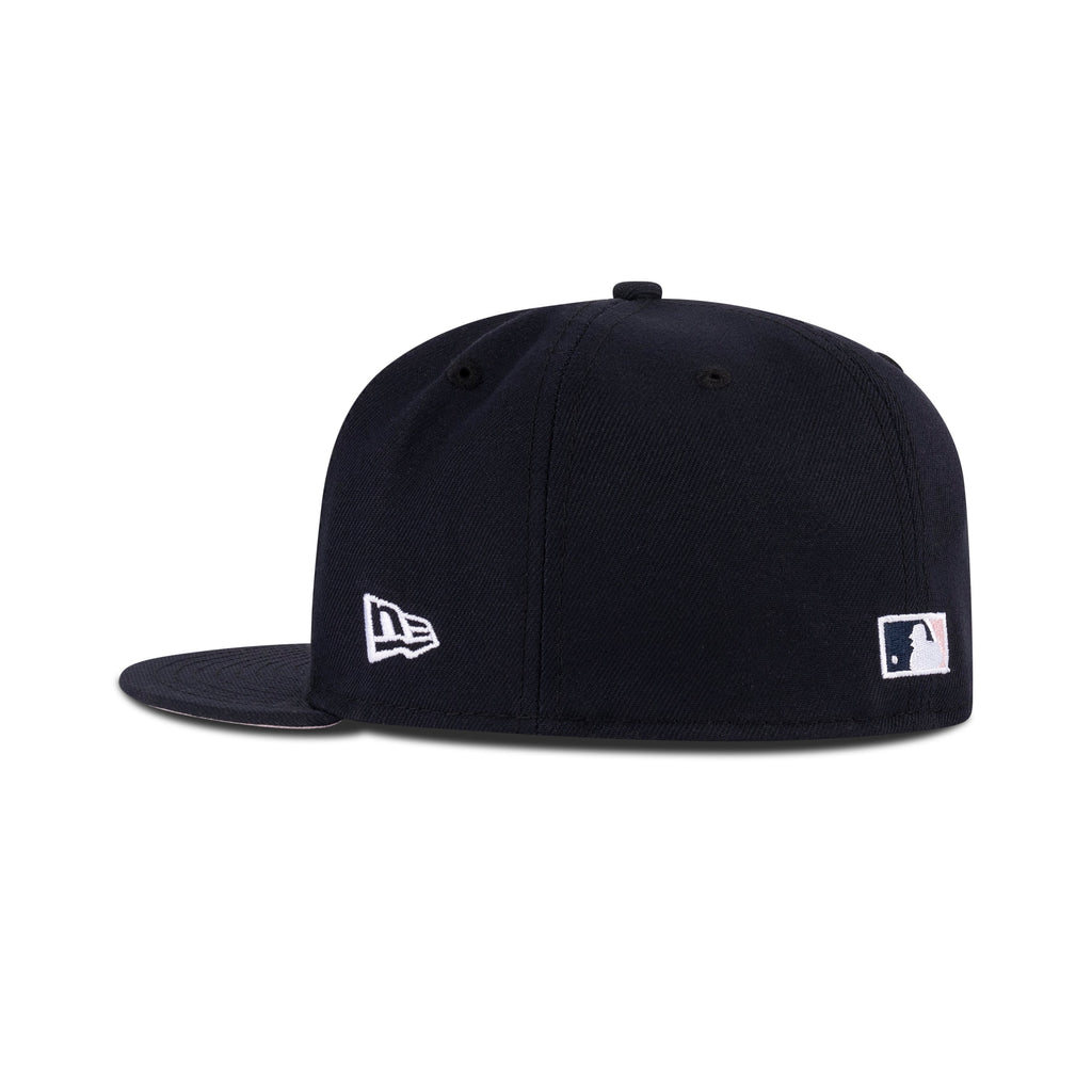 New Era New York Yankees Fitted Pink Bottom "Navy White" (Jackie Robinson & 50th Anniversary Embroidery)