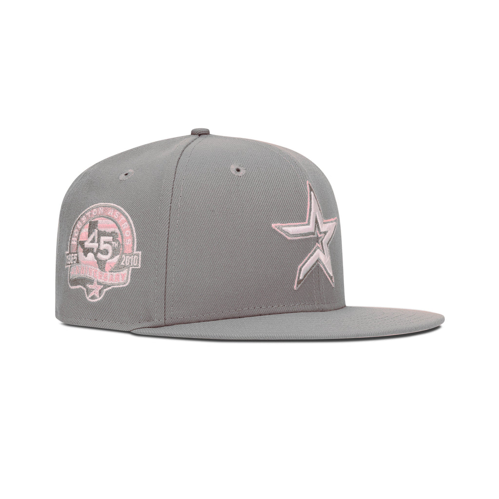 New Era Houston Astros Fitted Pink Bottom "Grey Pink" (45th Anniversary Embroidery)
