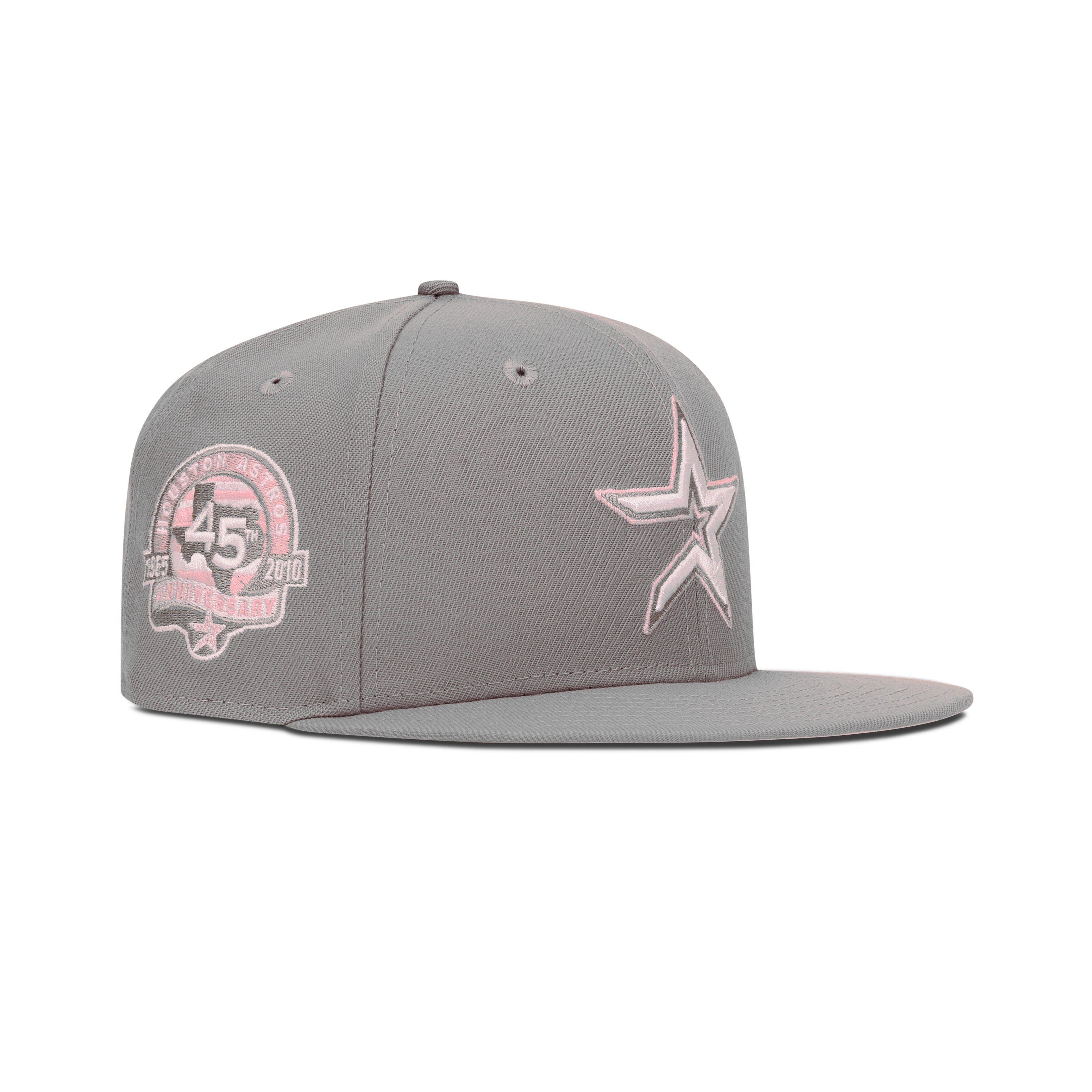New Era Houston Astros Fitted Pink Bottom "Grey Pink" (45th Anniversary Embroidery)