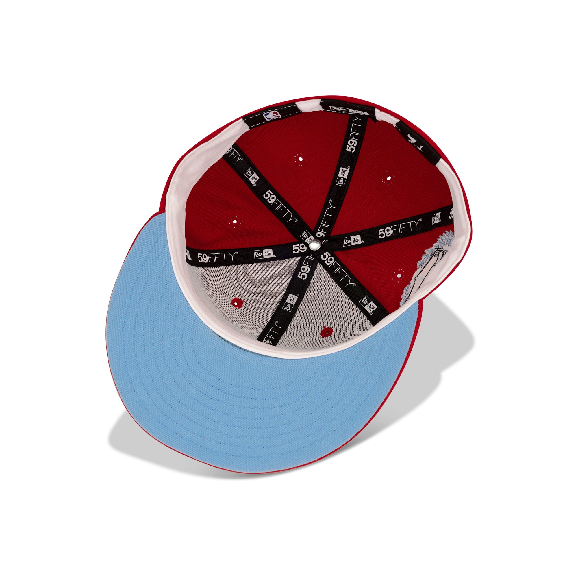 New Era Chicago Bulls Fitted Sky Bottom "Red White Black" (Bull Logo Embroidery)