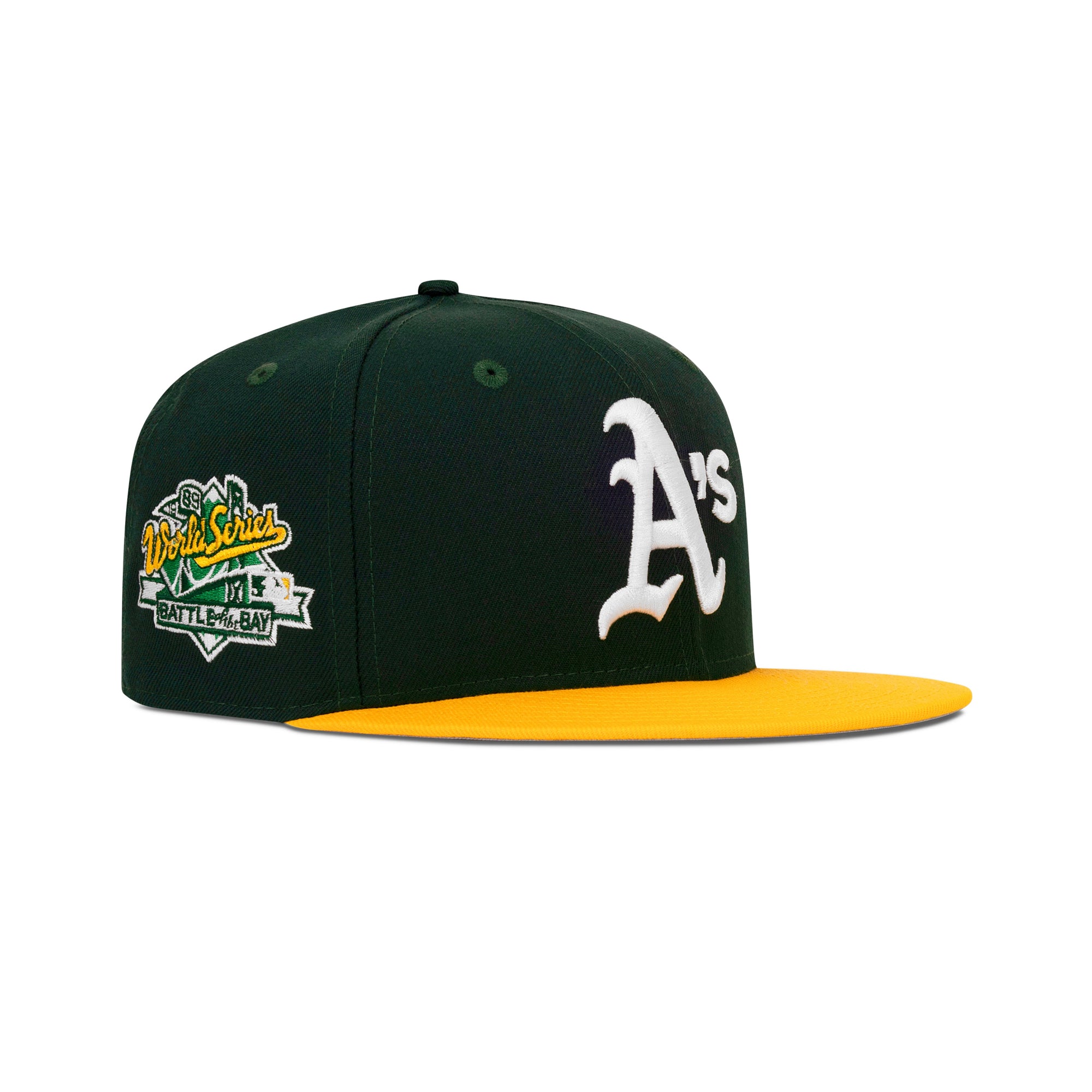 New Era Oakland Athletics Fitted Grey Bottom "Green Yellow White" (1989 World Series Embroidery)