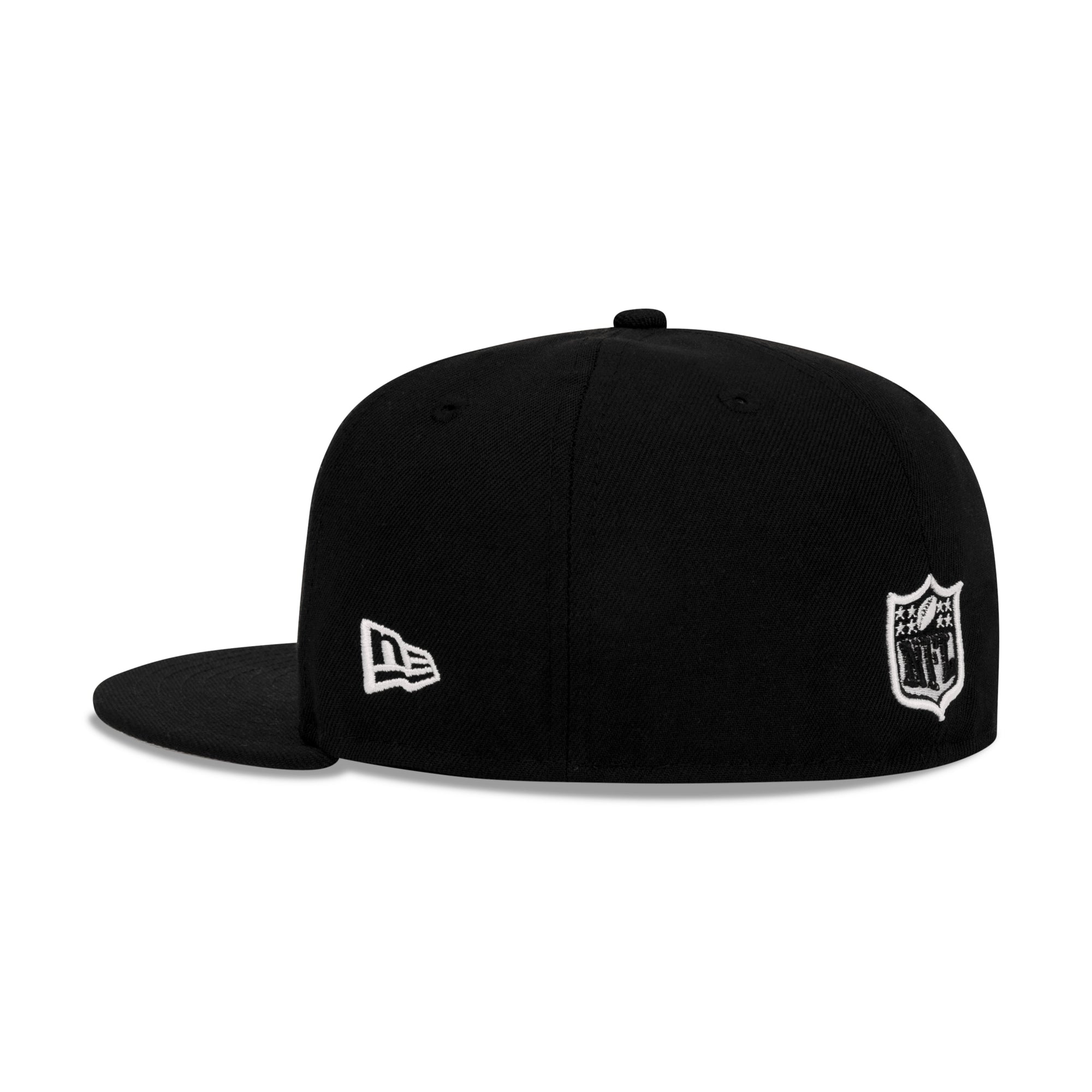 New Era Oakland Raiders Fitted Grey Bottom "Black White Silver" (XVIII Super Bowl Embroidery)
