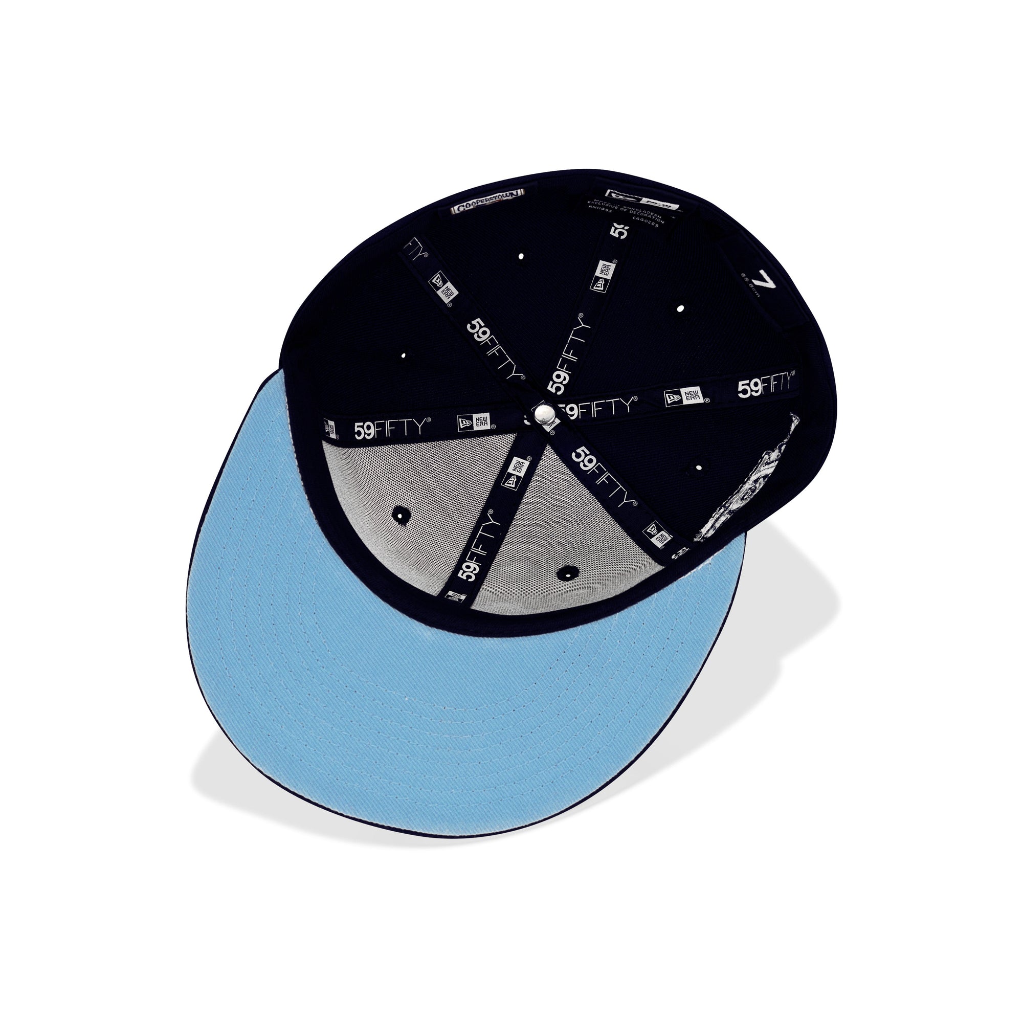 New Era New York Yankees Fitted Sky Blue Bottom "Navy Blue" (75th World Series Embroidery)